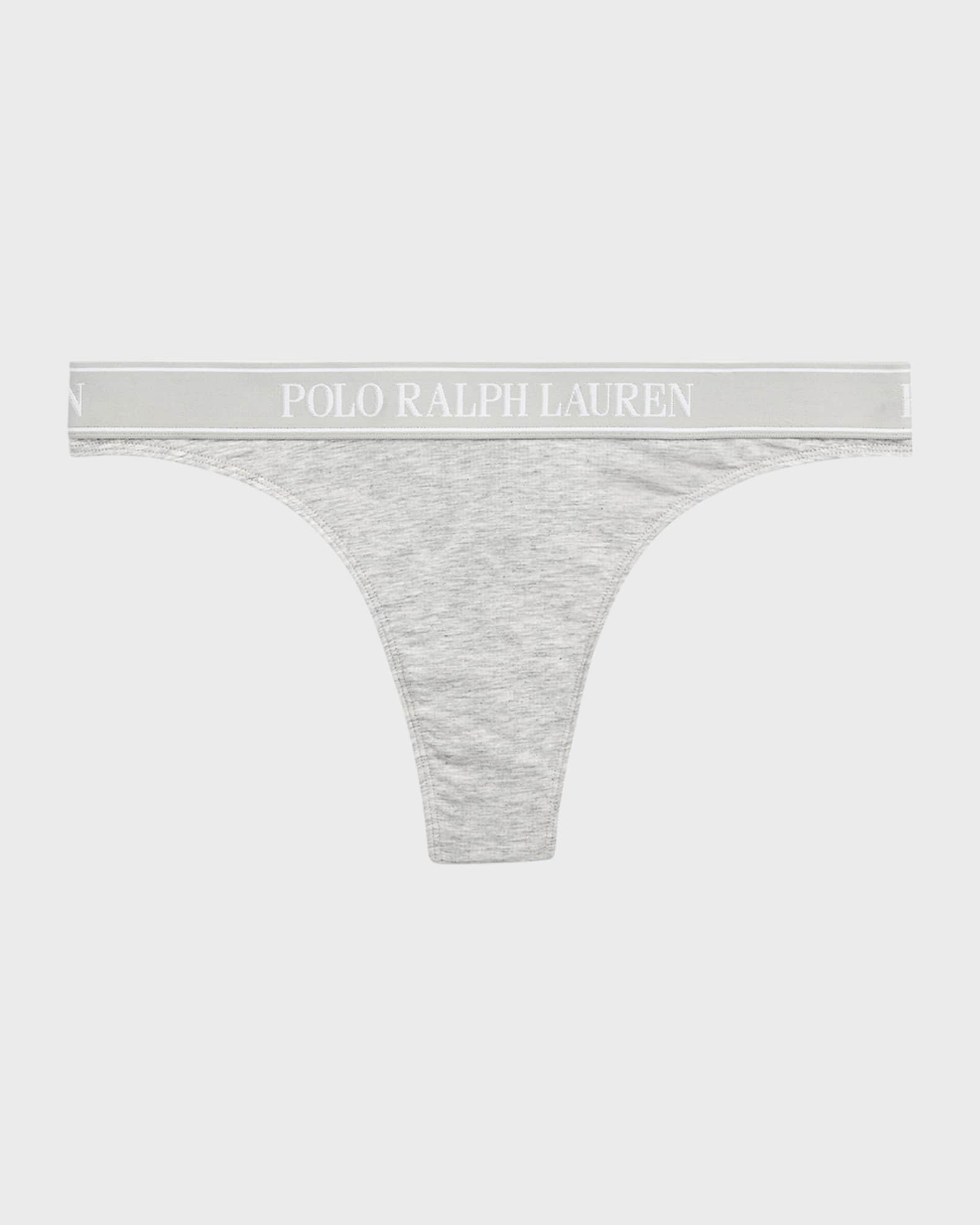 Polo Ralph Lauren Ribbed Mid-Rise Logo Thong