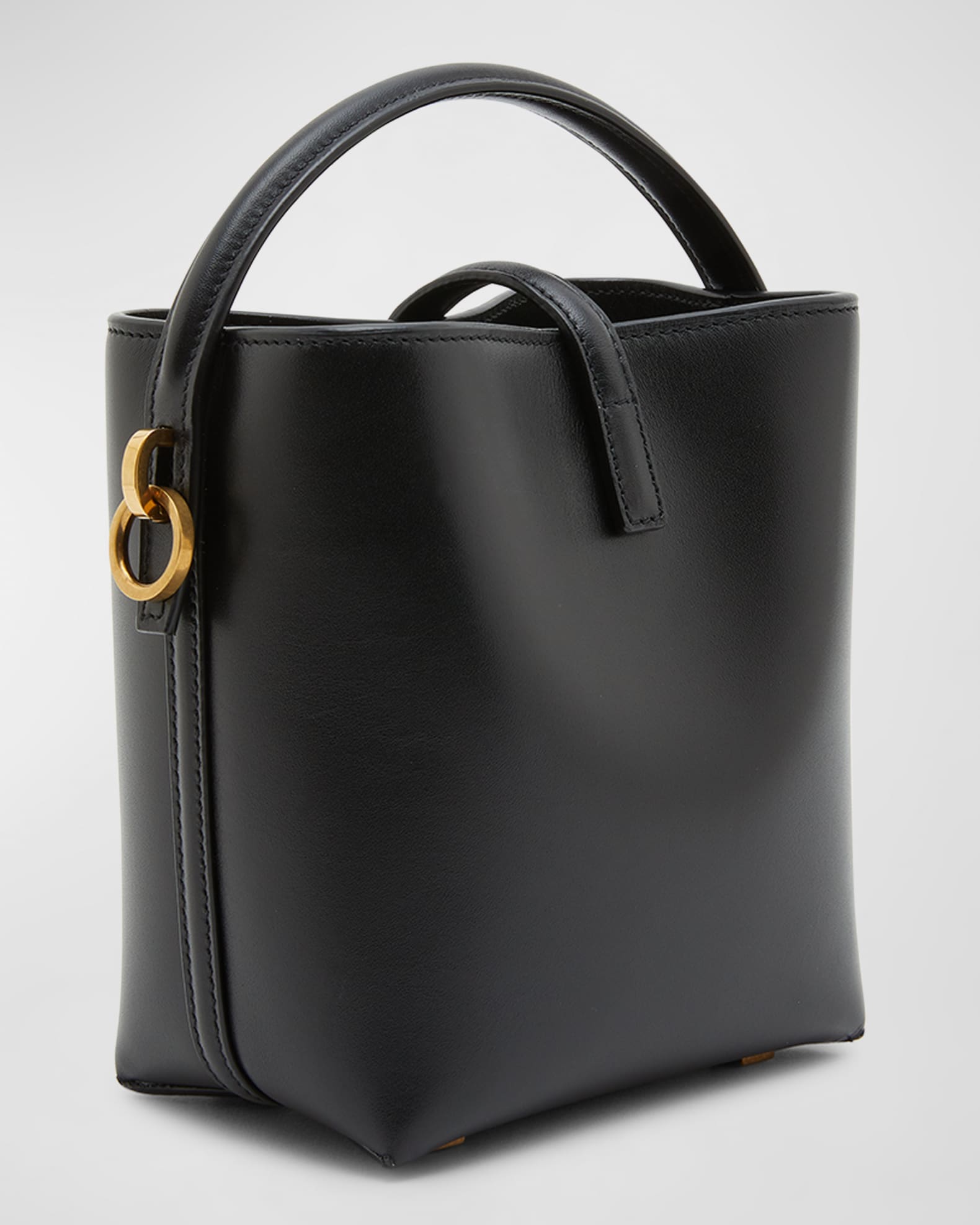 Saint Laurent Le 37 Mini Shiny Leather Bucket Bag | Neiman Marcus