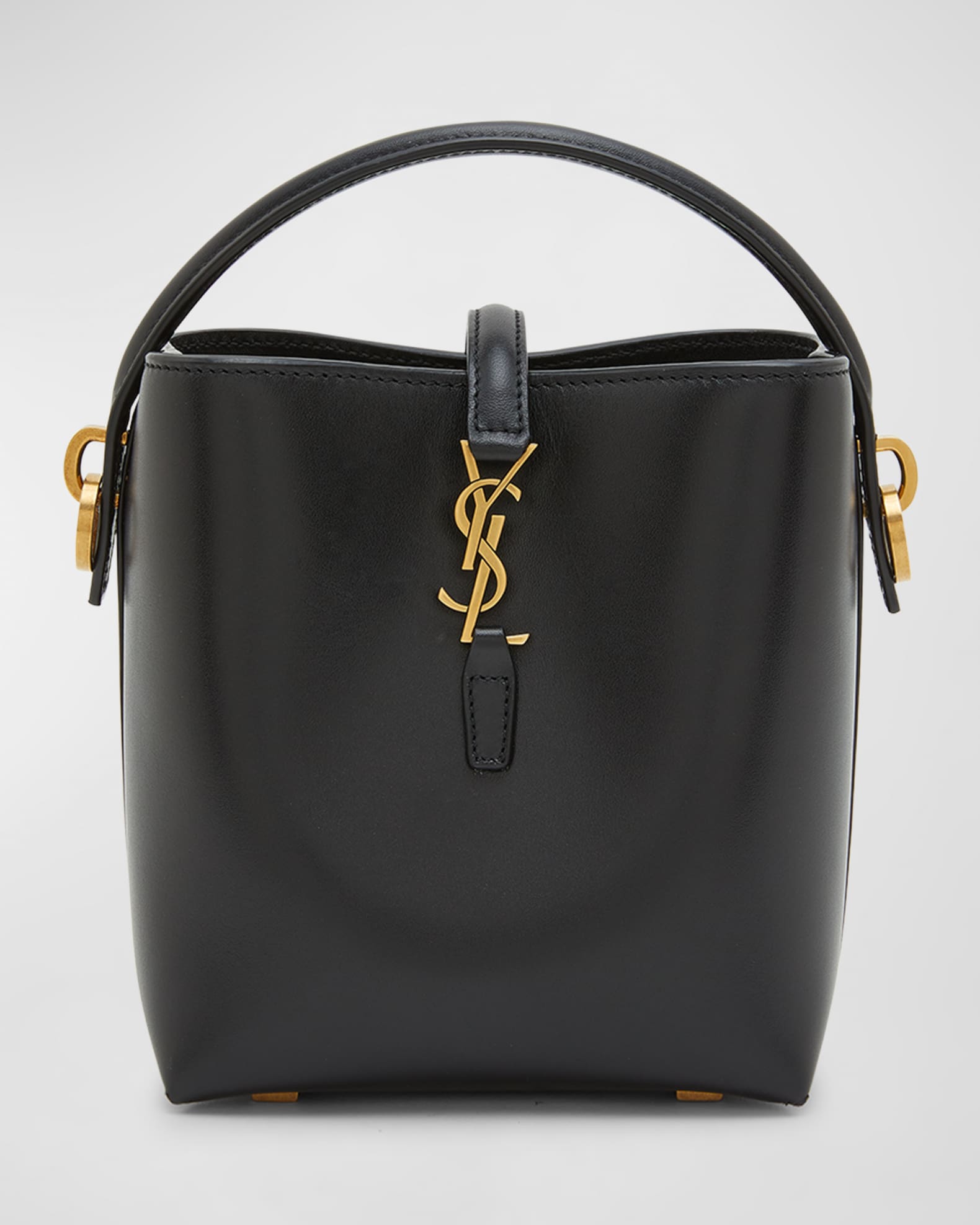 Saint Laurent Paris Mini Toy Croc Embossed Leather Bucket Bag