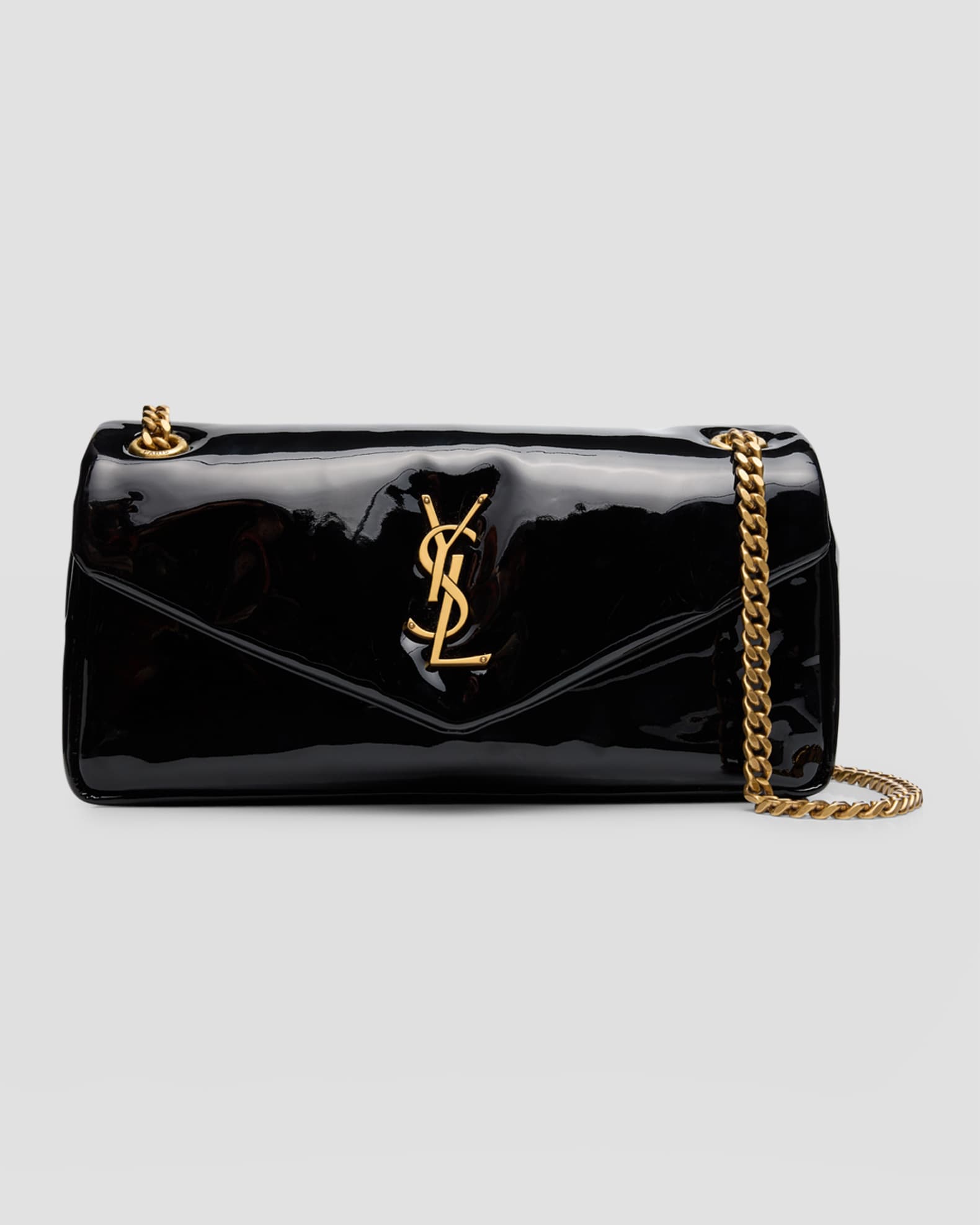 Saint Laurent Claypso Small YSL Shoulder Bag in Patent Leather Neiman