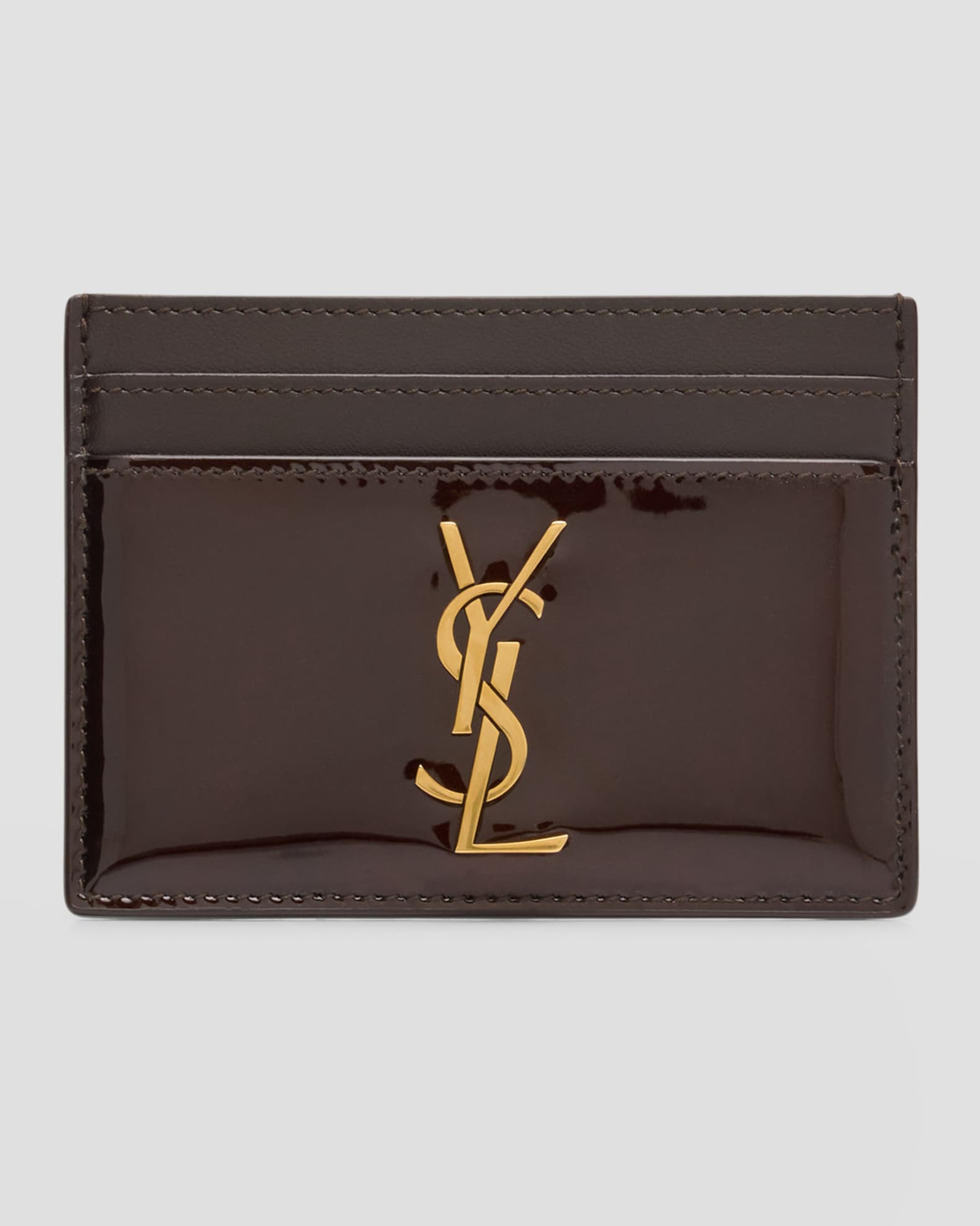 Saint Laurent YSL Monogram Card Case in Patent Leather | Neiman Marcus