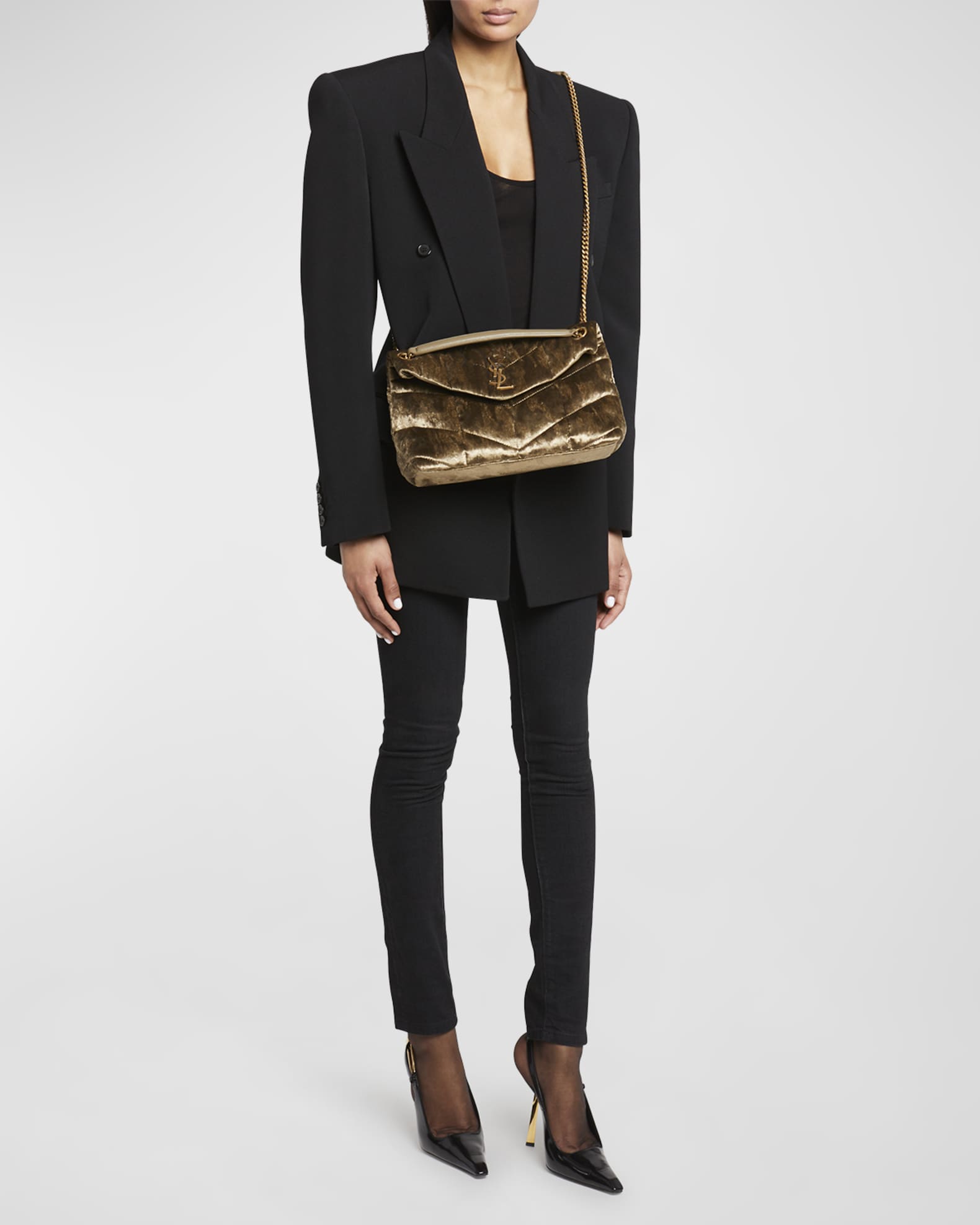 Ysl bag velvet top