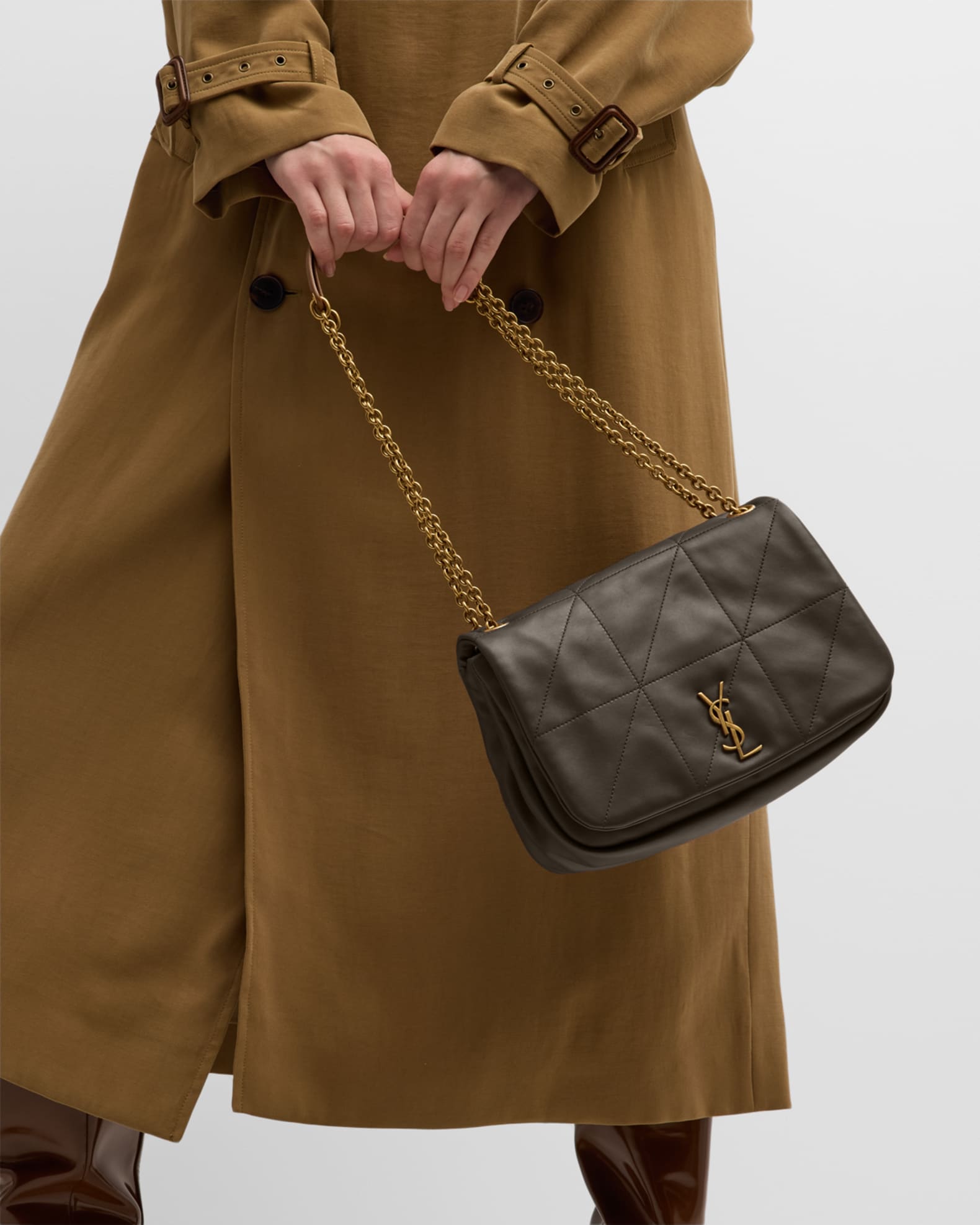 Jamie 4.3 Small YSL Shoulder Bag in Quilted Smooth Leather