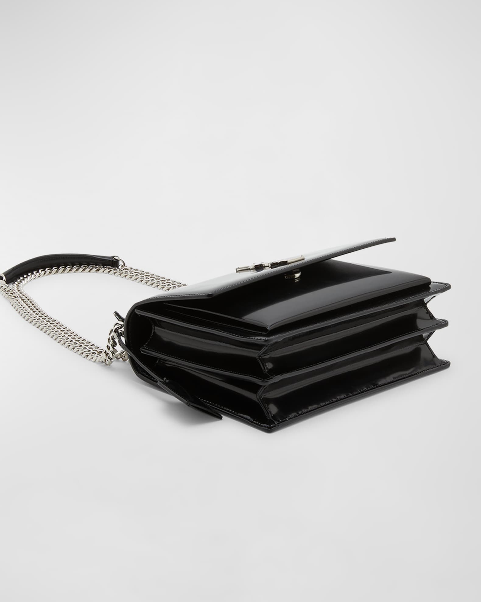 Saint Laurent Sunset Medium YSL Crossbody Bag in Patent
