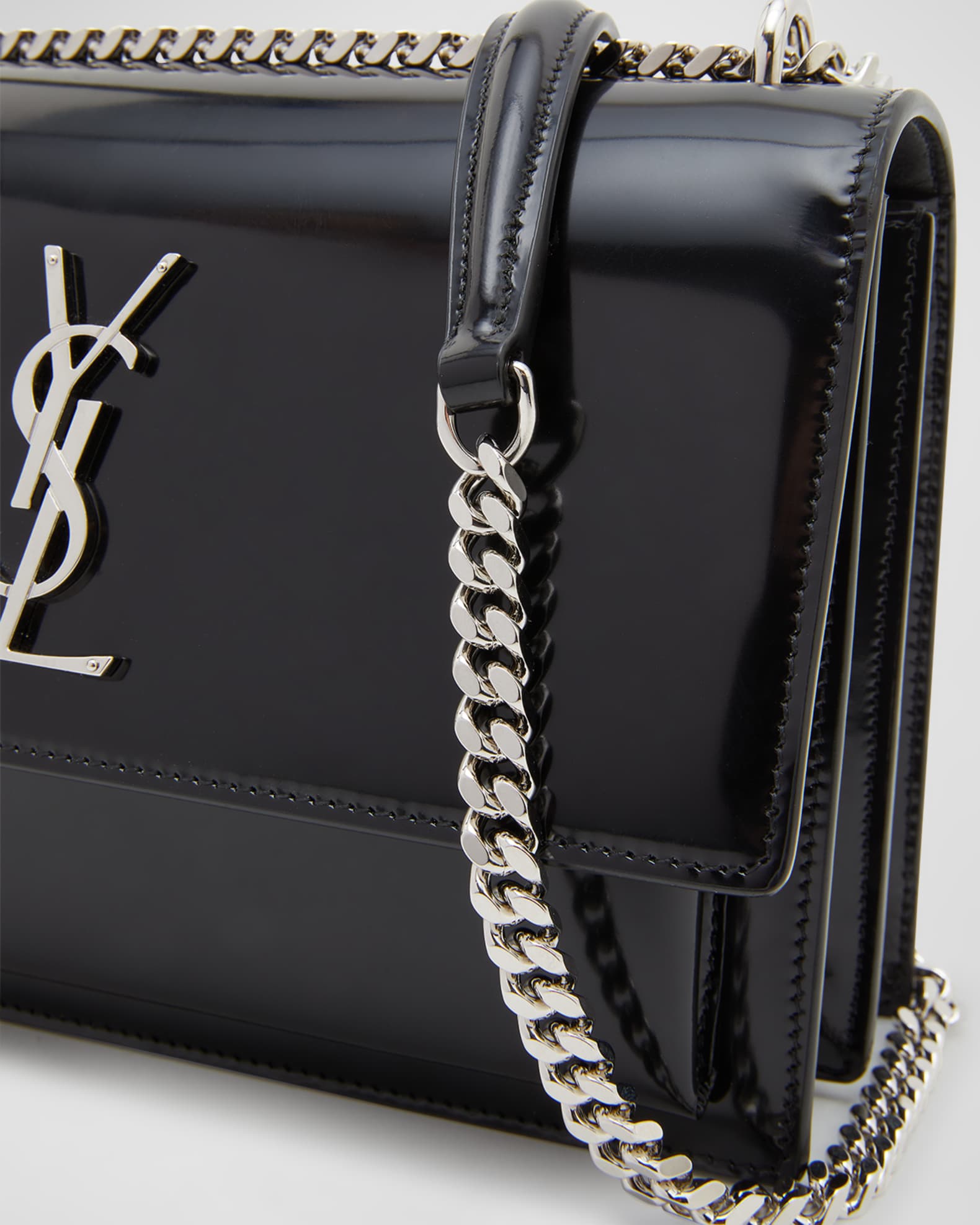 Saint Laurent Sunset Medium YSL Crossbody Bag in Patent Leather