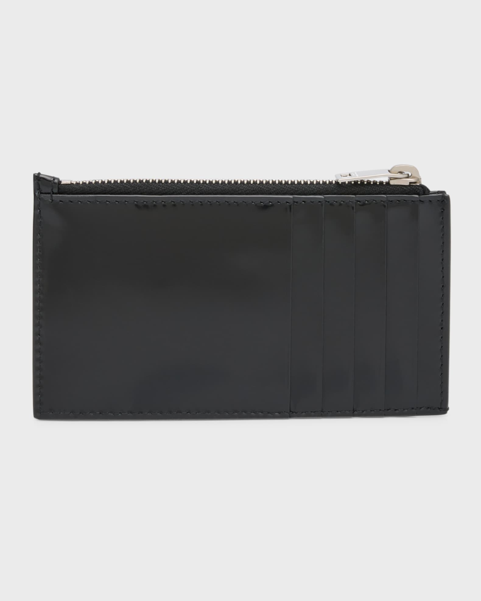 YSL Monogram Ziptop Card Case in Spazzolato Leather