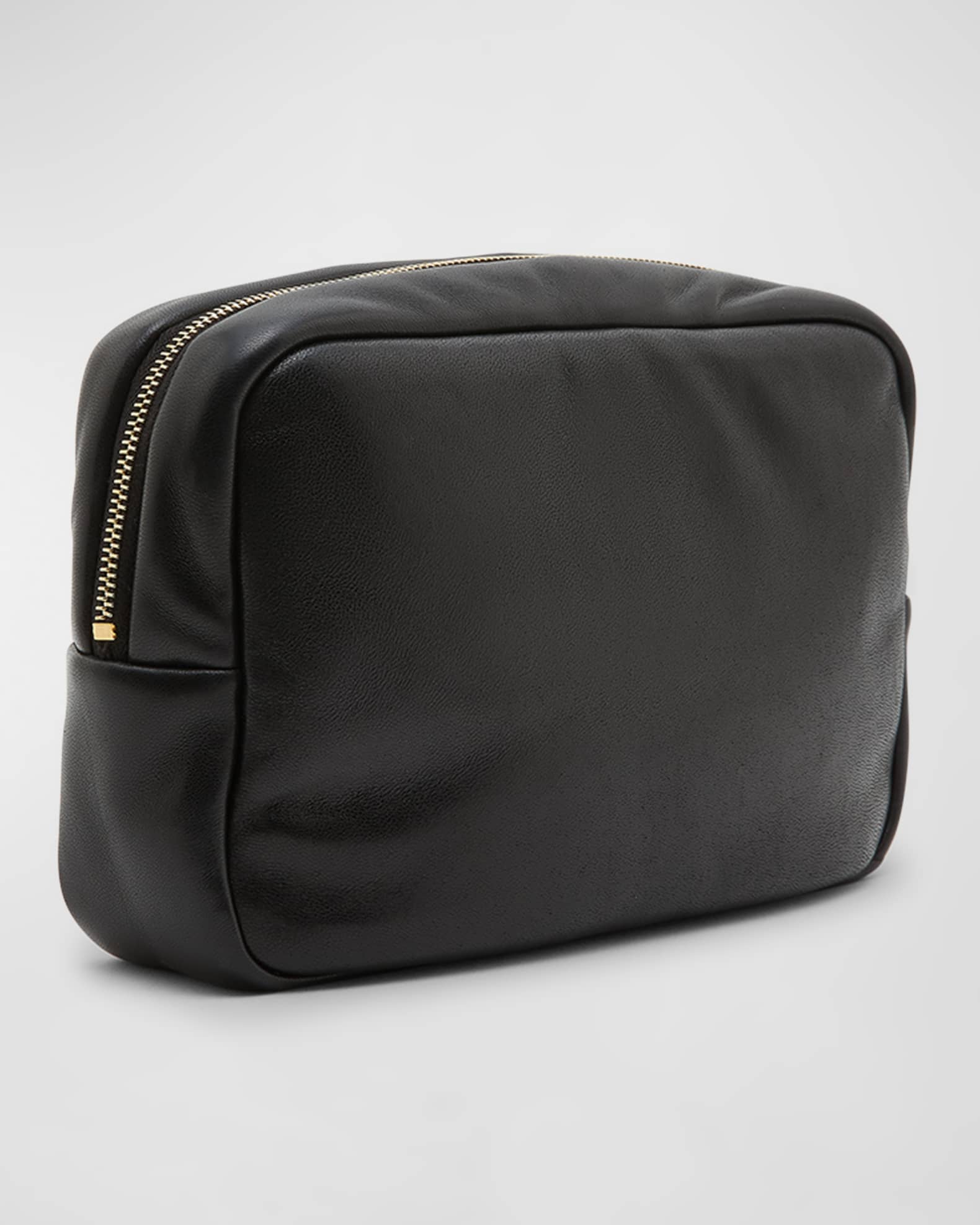 Saint Laurent Mini Cosmetic YSL Pouch in Padded Smooth Leather | Neiman ...