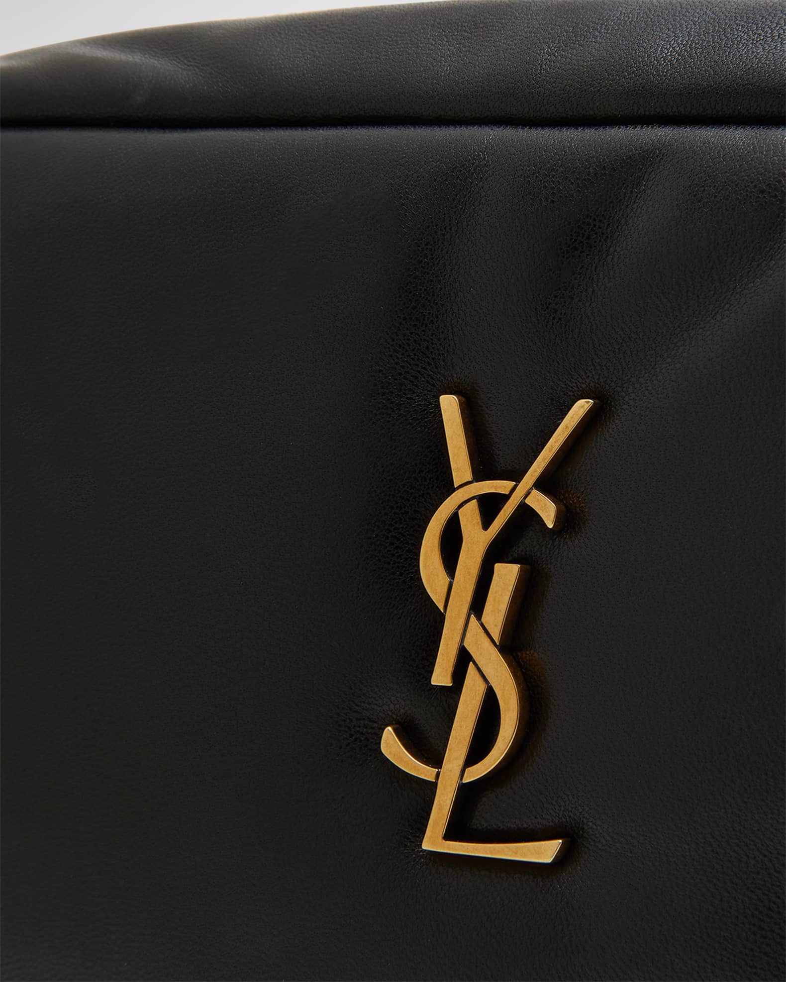 Saint Laurent Mini Cosmetic YSL Pouch in Padded Smooth Leather | Neiman ...