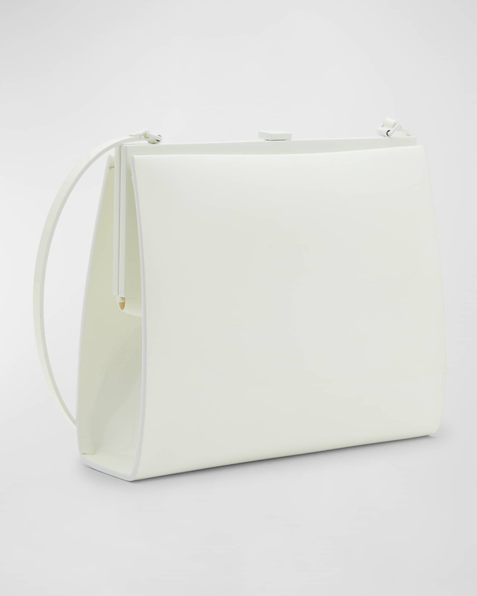 Valentino Garavani V Ring Small Bicolor Leather Shoulder Bag In White