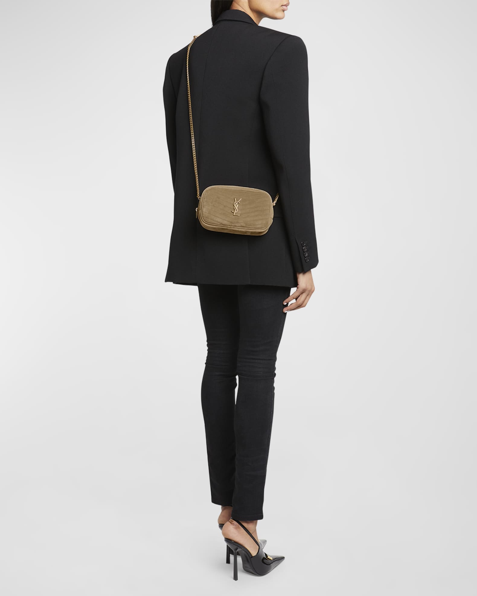 Saint laurent lou mini canvas crossbody bag 2025