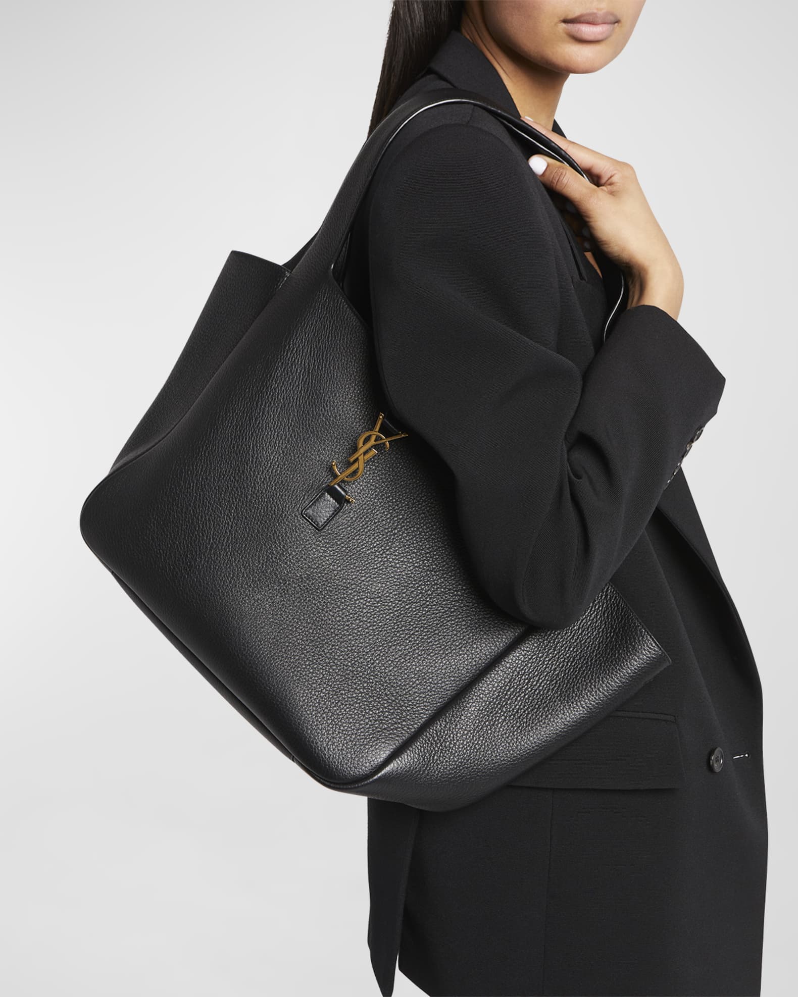Saint Laurent Bea Cabas YSL Tote Bag in Supple Leather Neiman Marcus