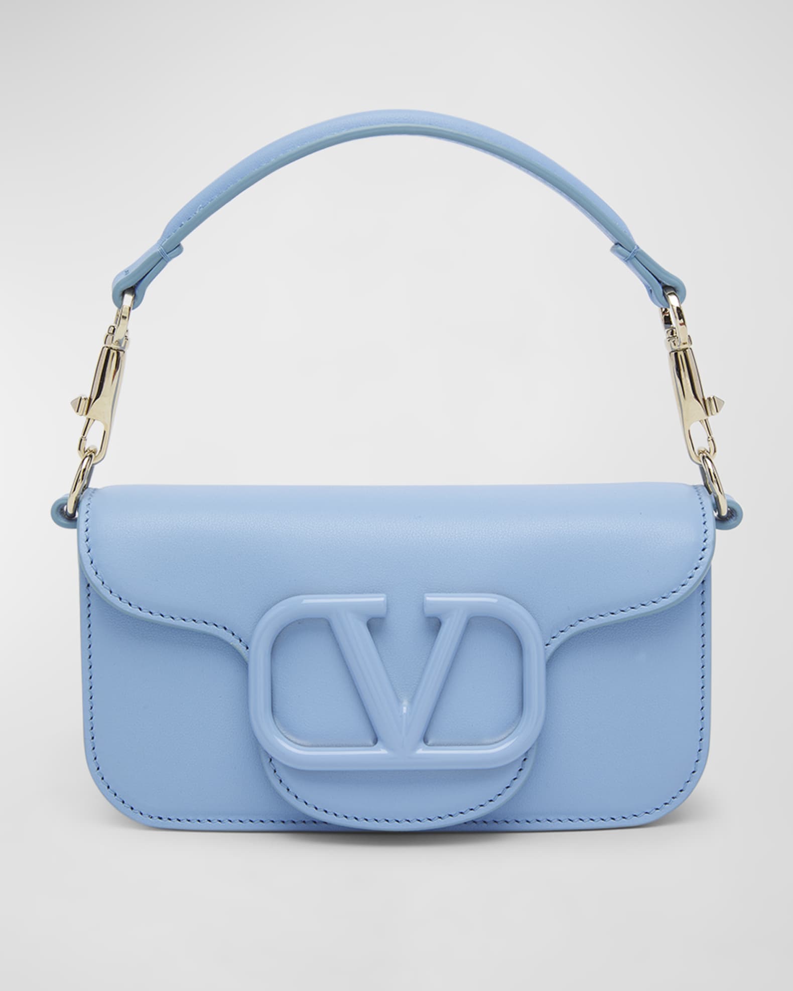 Loco Small Leather Shoulder Bag in White - Valentino Garavani