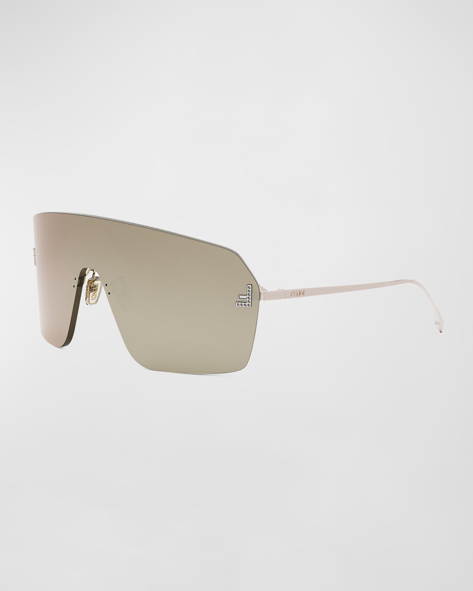 Fendi - Fendi Code - Shield Sunglasses - Silver - Sunglasses
