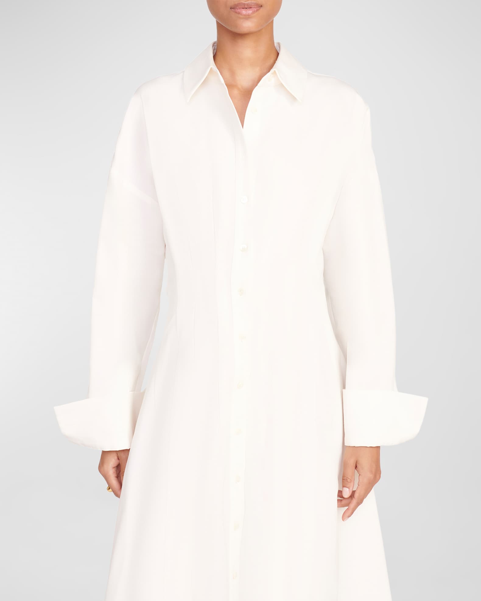 Floral Vine Poplin Maxi Shirt Dress main image 1