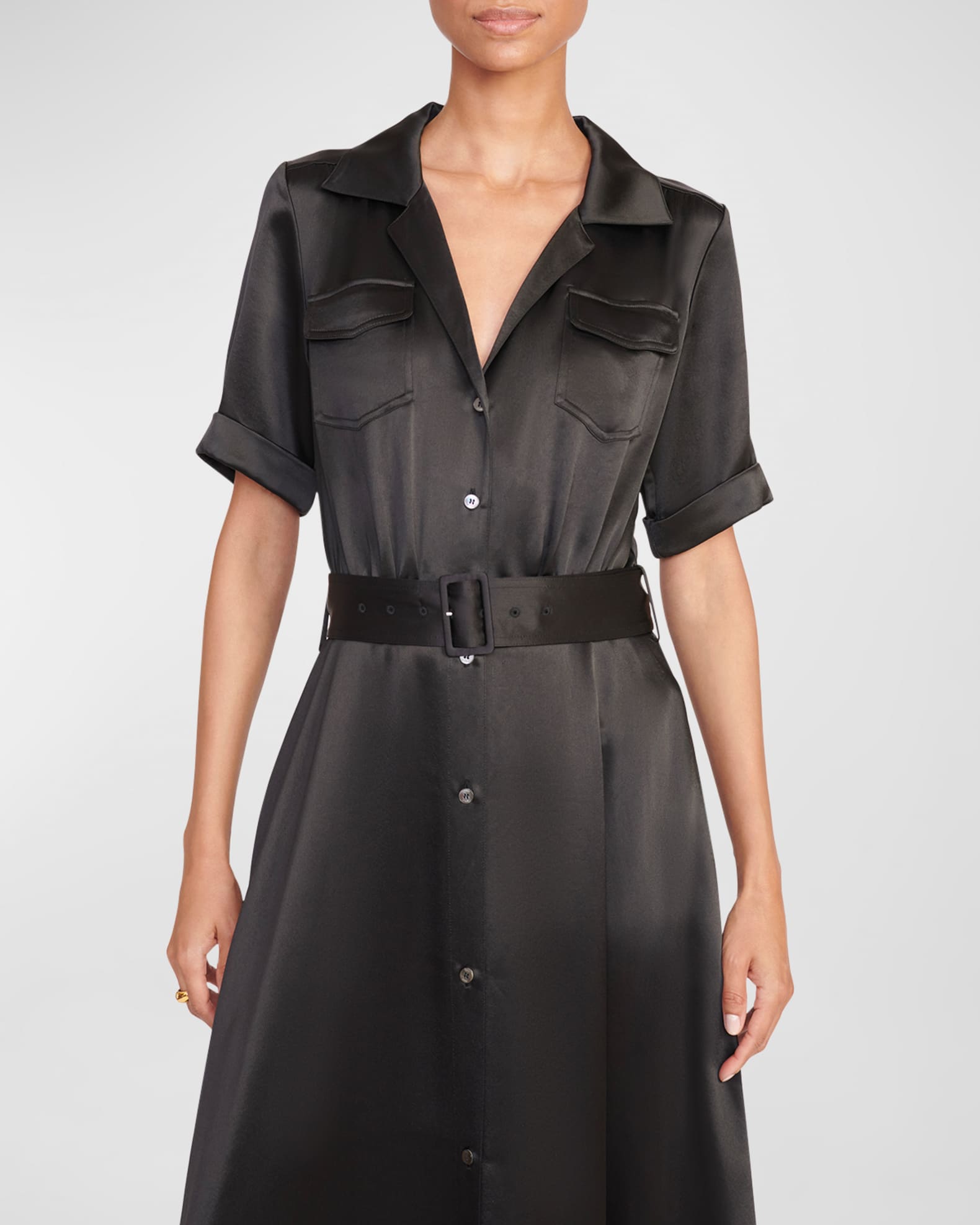 Millie Belted Short-Sleeve Maxi Dress 1