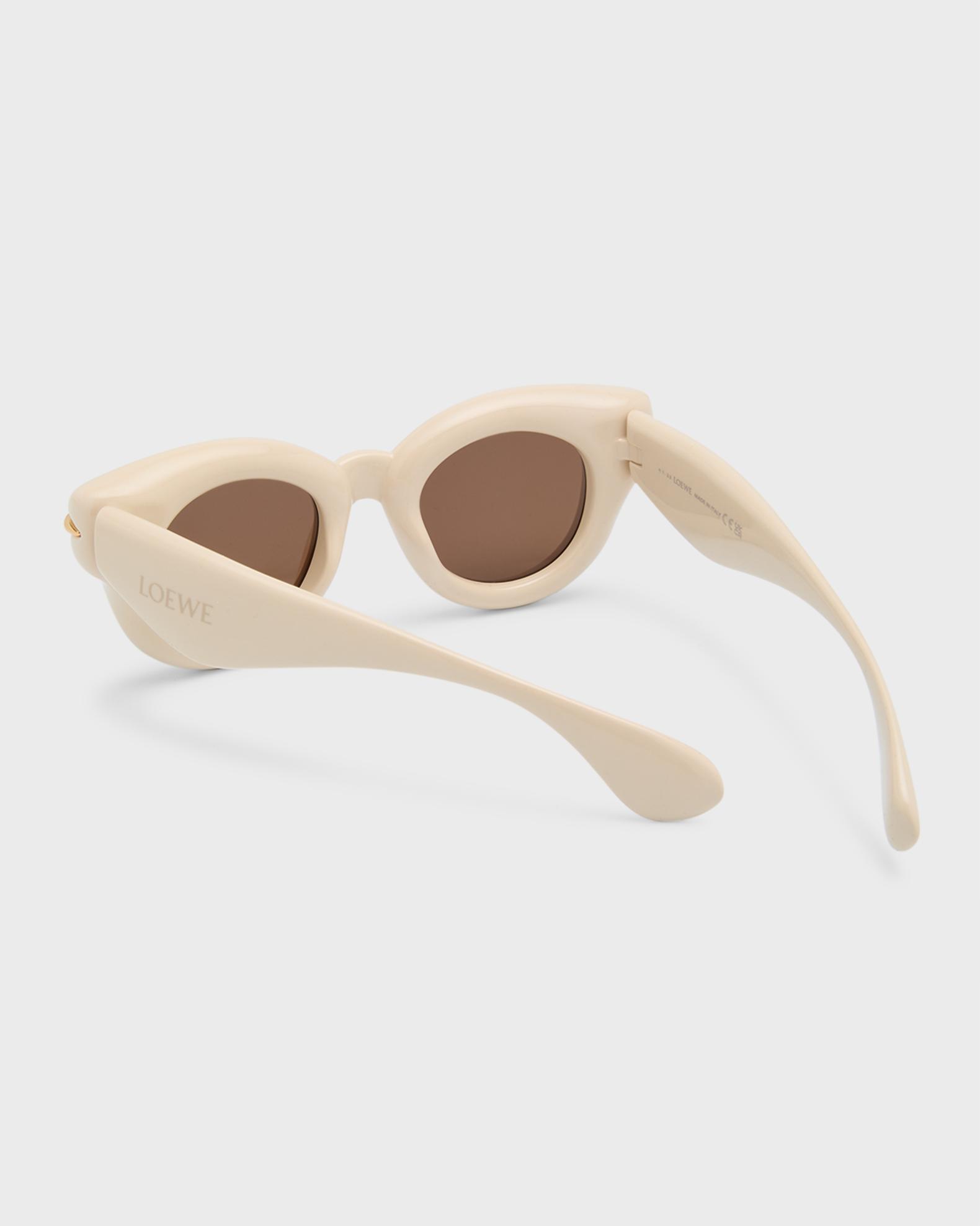 Loewe Inflated Pantos Acetate Round Sunglasses | Neiman Marcus