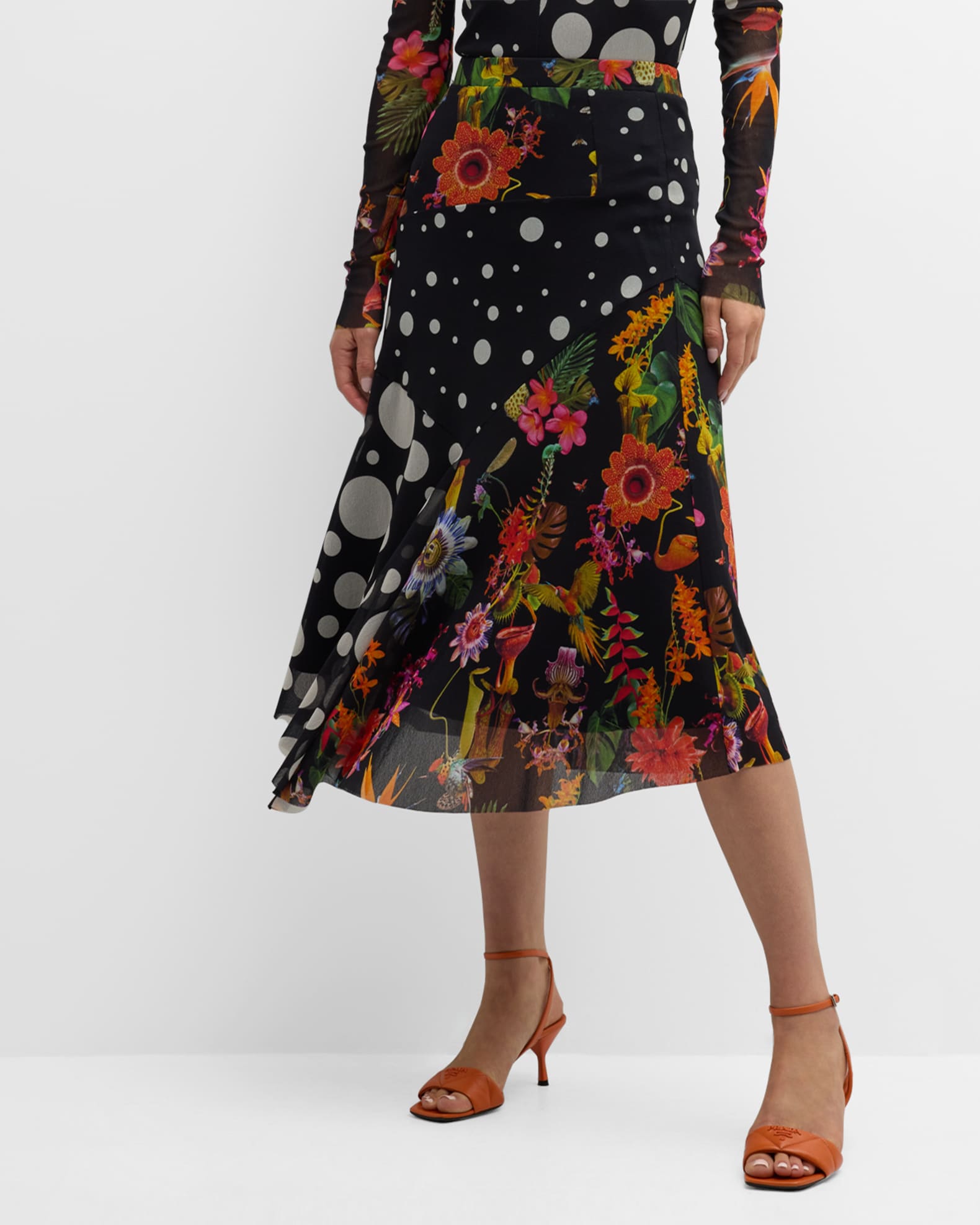 Fuzzi tulle hot sale mesh midi skirt