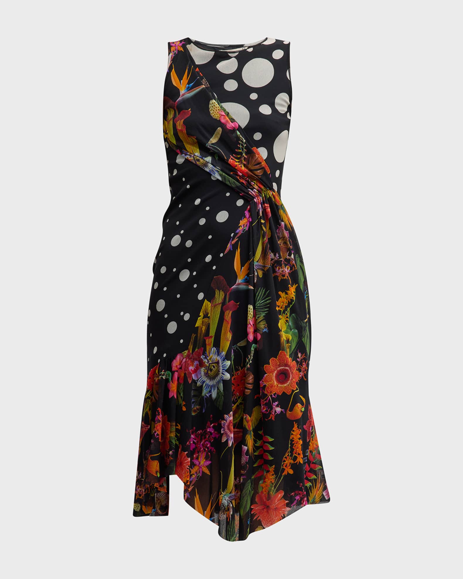 Zara draped deals polka dot dress