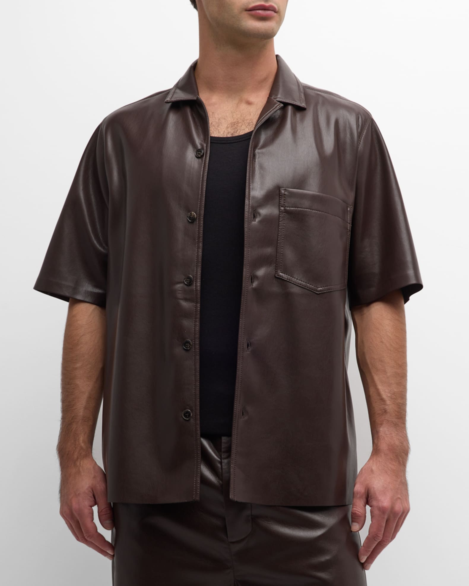 Nanushka Short-sleeved denim shirt, Men's Clothing