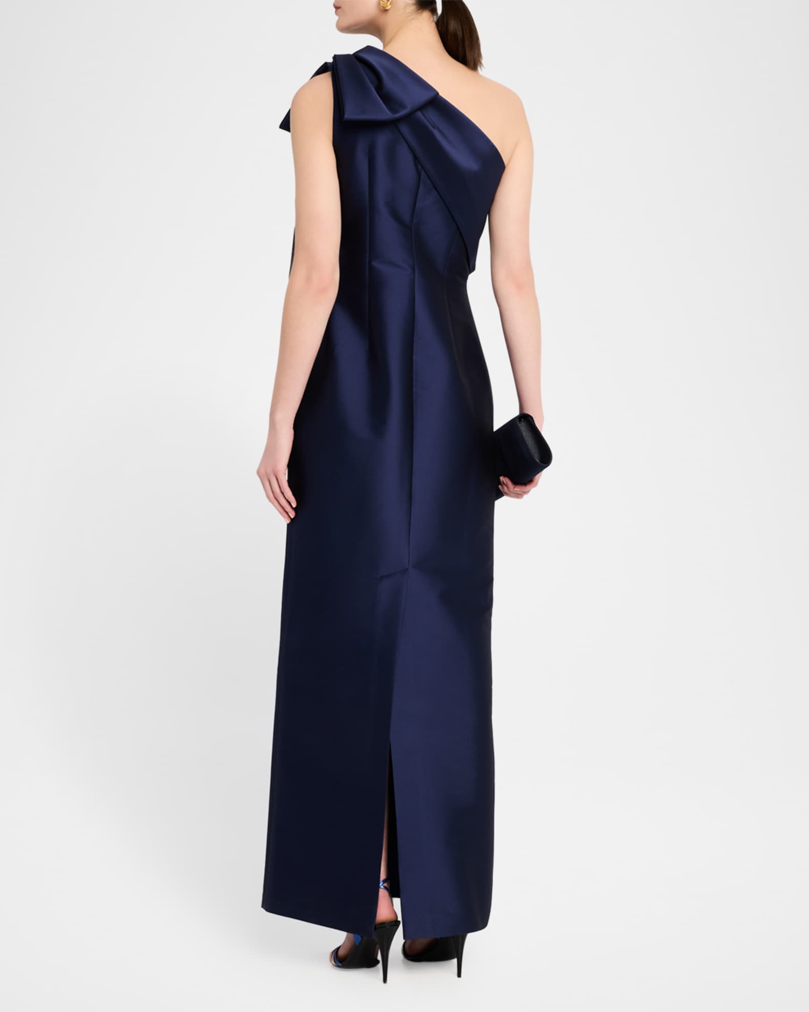 Sachin & Babi Bonnie One-Shoulder Bow Column Gown | Neiman Marcus