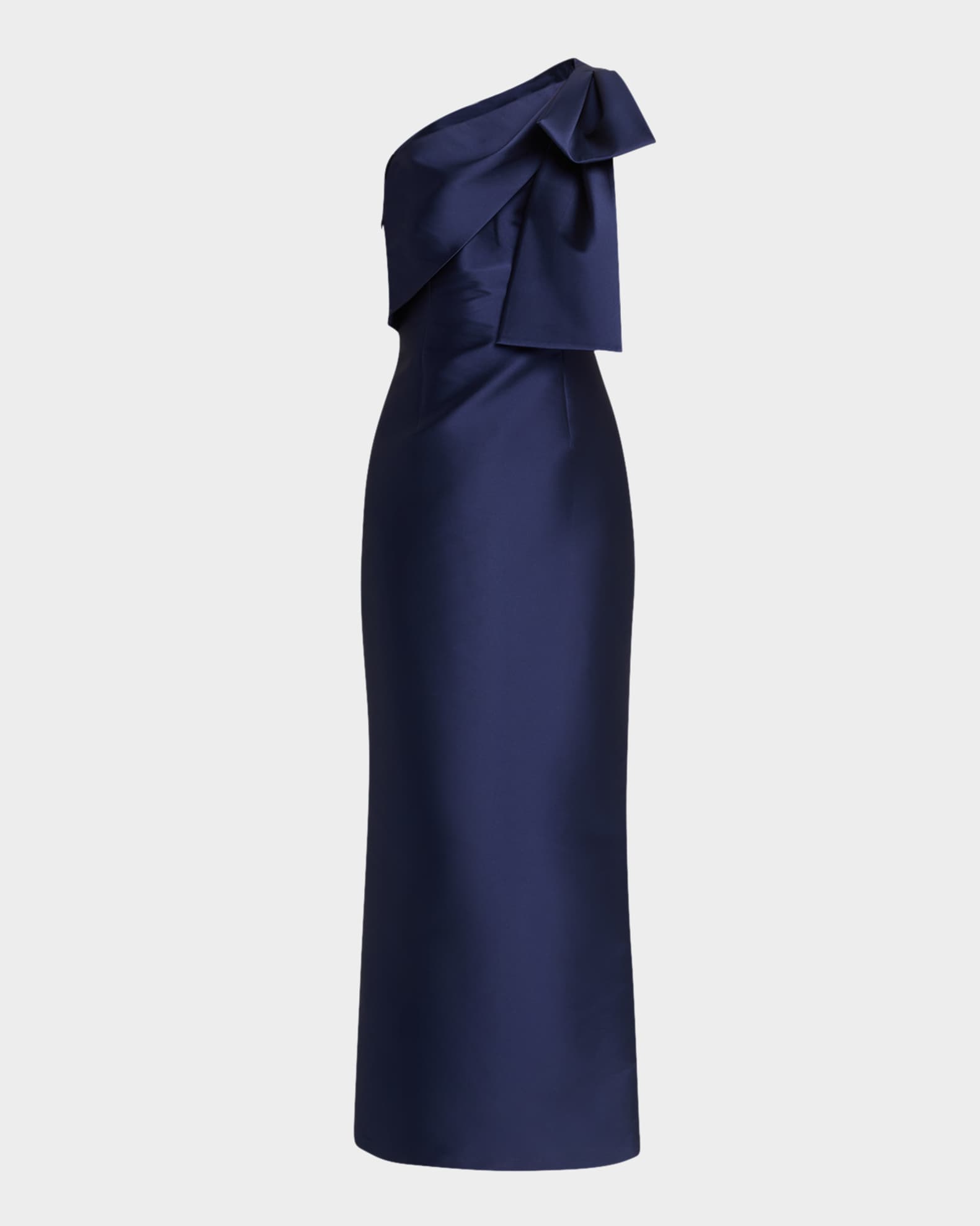 Bonnie One-Shoulder Bow Column Gown 0