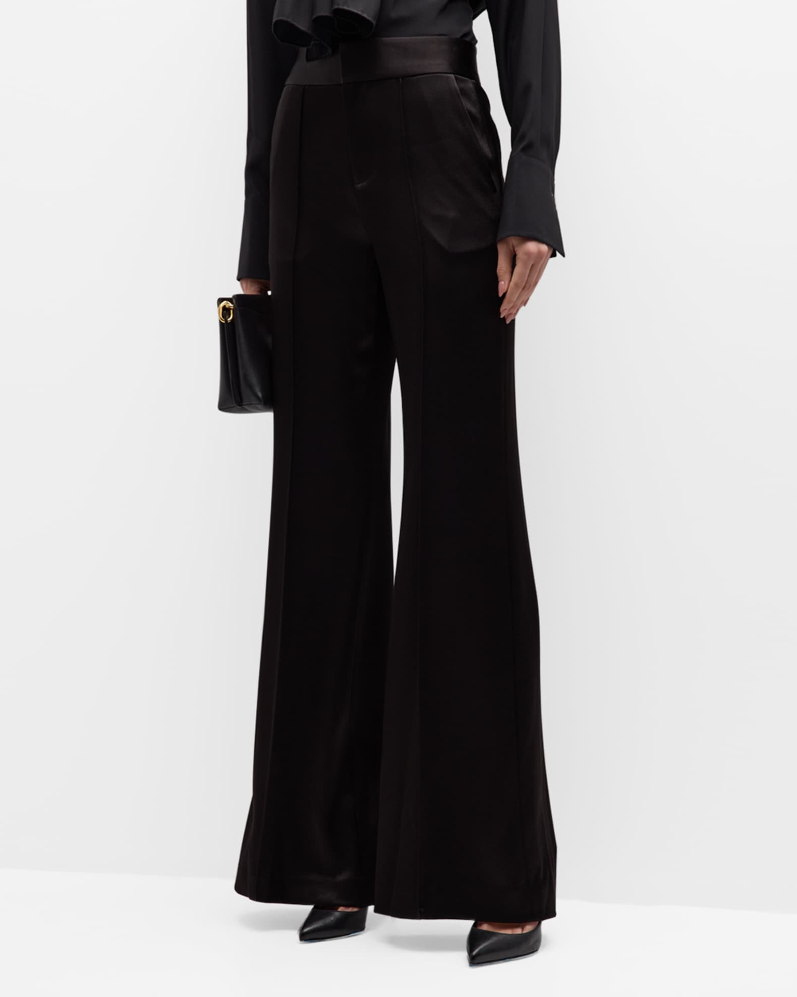 Dylan High-Rise Wide-Leg Satin Pants  1