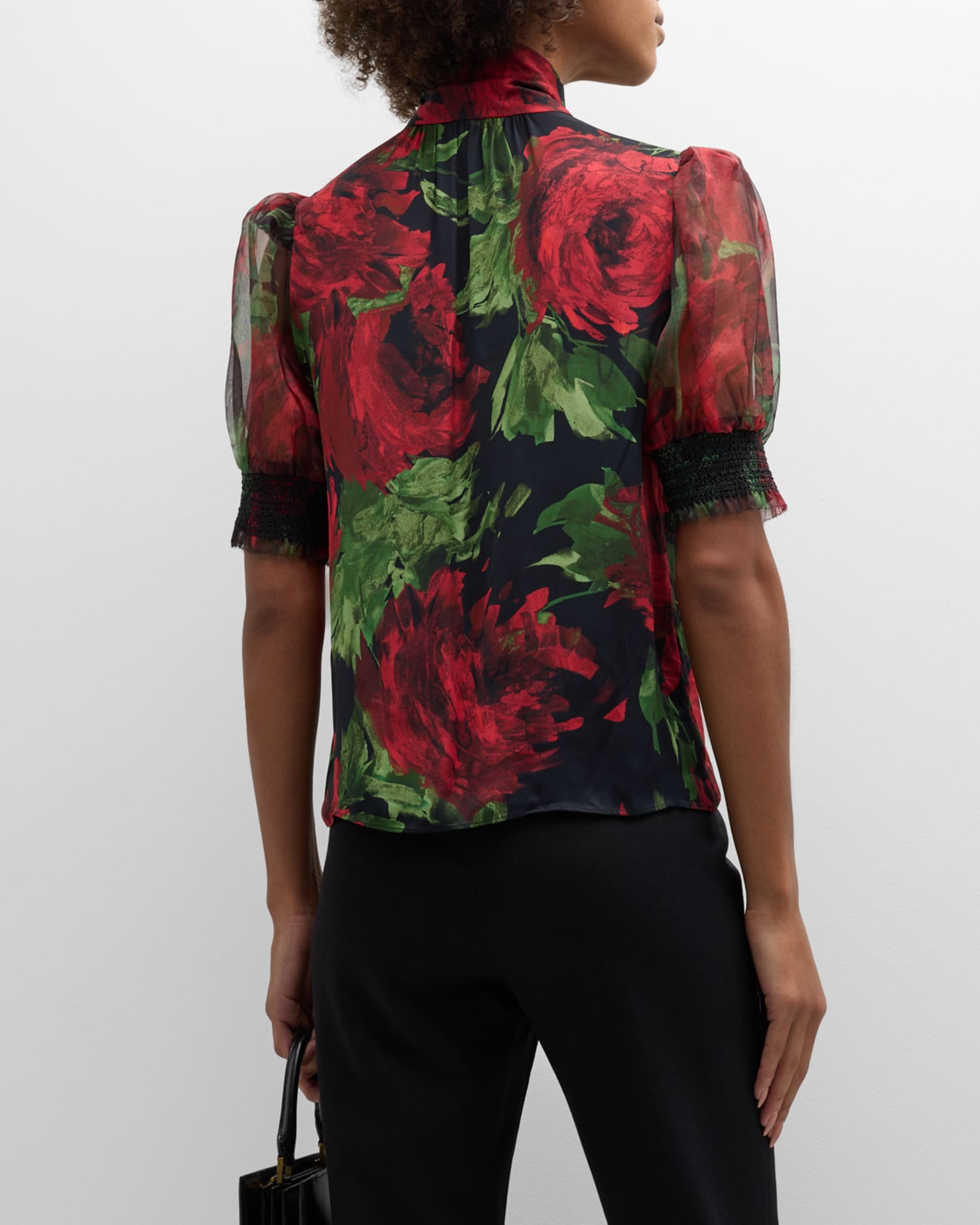 Tyler Puff Sleeve Top English Rose - Alice + Olivia