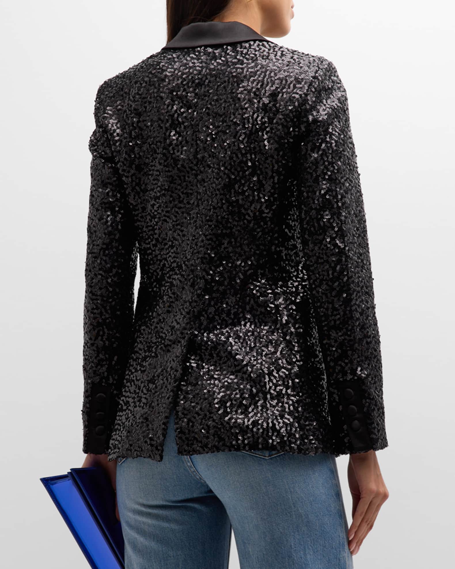 Alice + Olivia Breann Sequined Fitted Blazer | Neiman Marcus