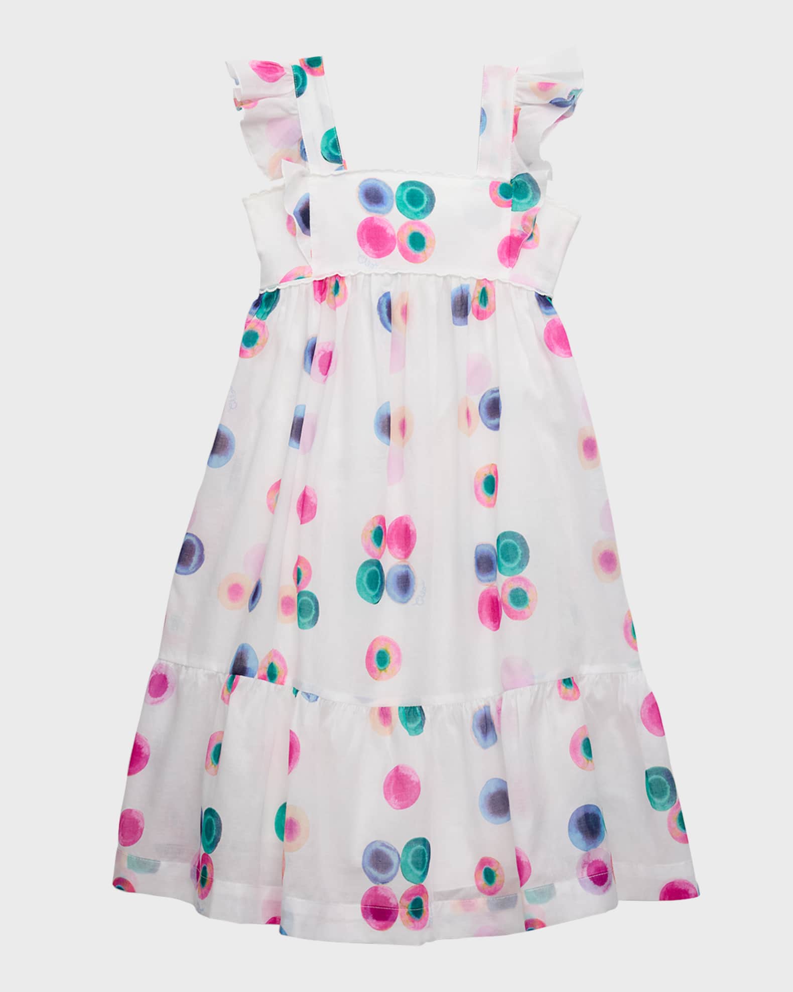 Chloé Kids floral-print midi dress - Neutrals