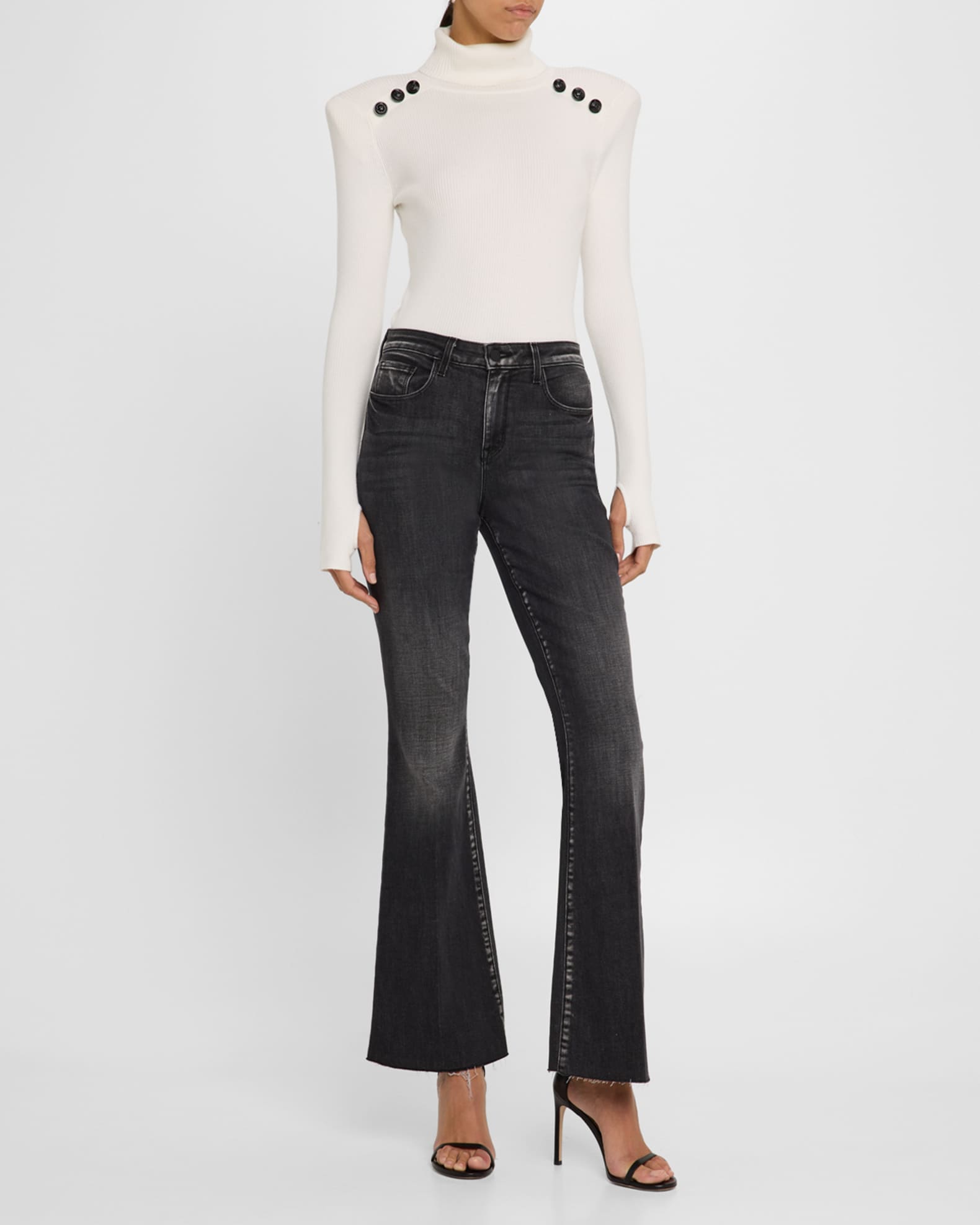 Reeves Ribbed Button-Detail Turtleneck  1