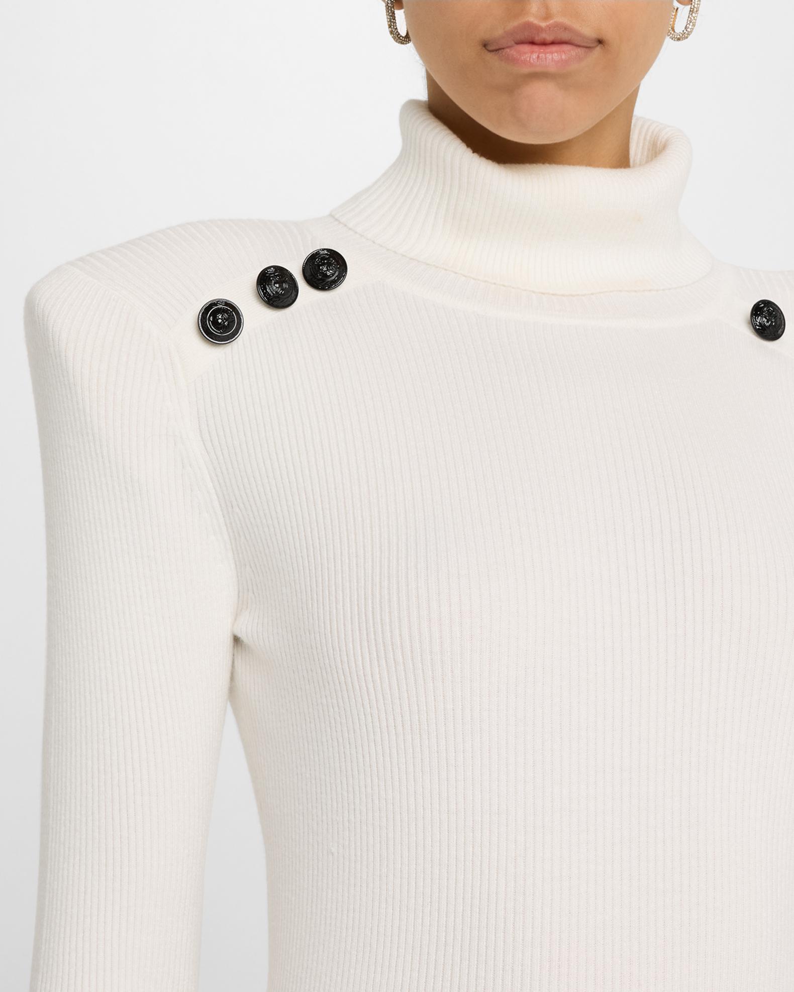 L'Agence Reeves Ribbed Button-Detail Turtleneck | Neiman Marcus