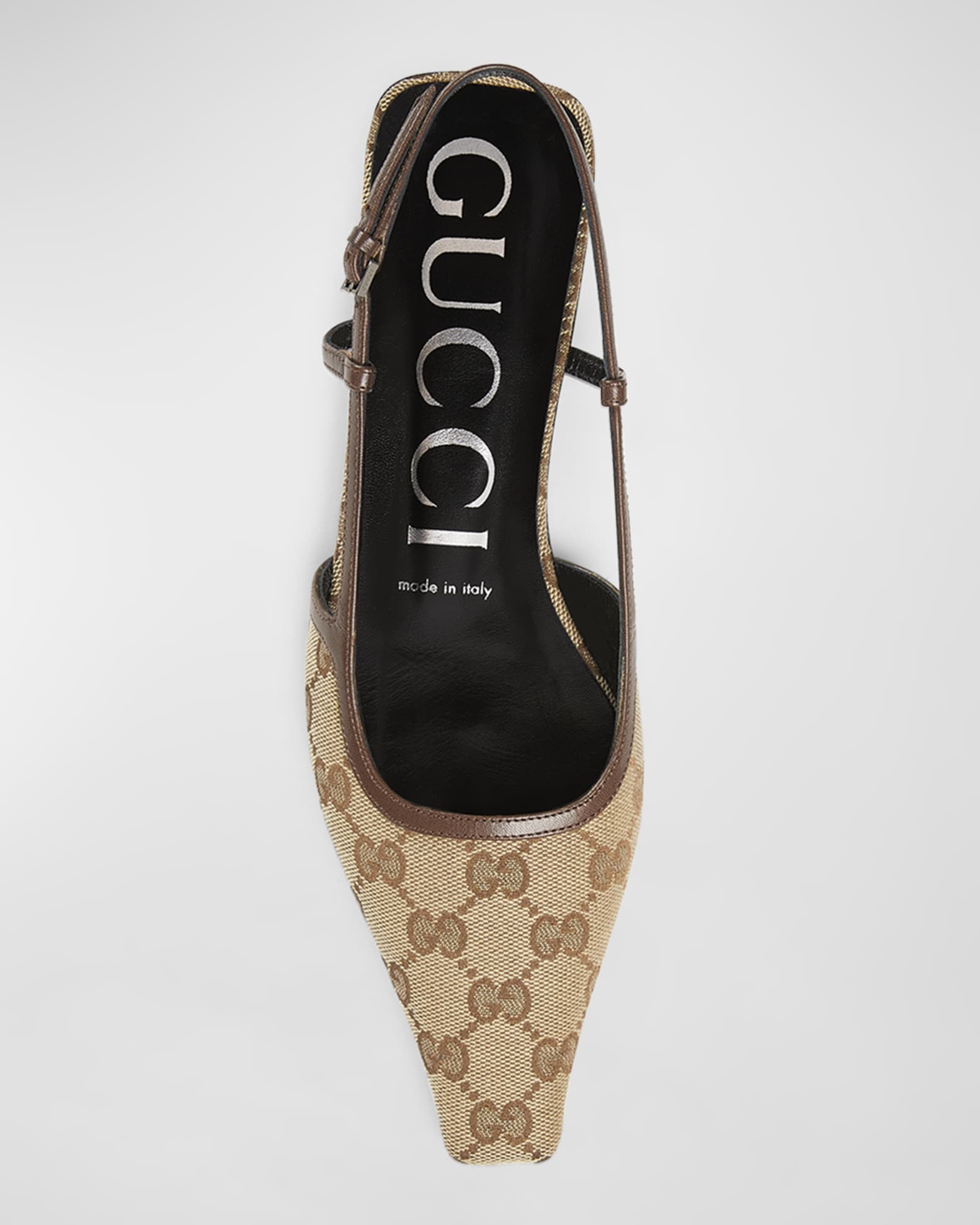 Gucci Demi Monogram Canvas Slingback Ballerina Flats Neiman Marcus