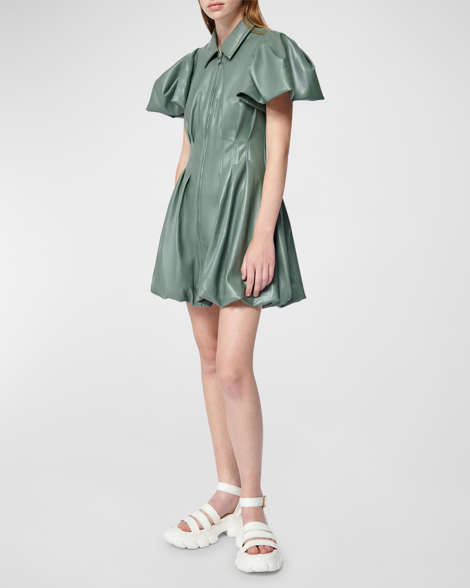 Vegan Leather Fit & Flare Dress