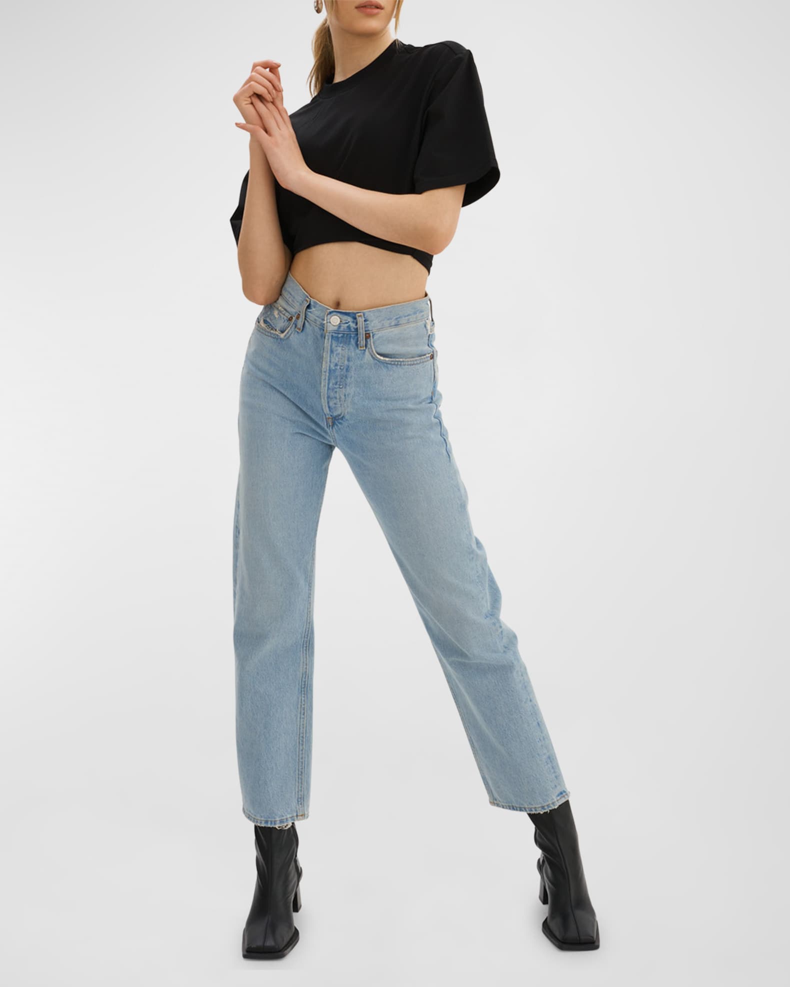 Naia Cropped Asymmetric T-Shirt 1