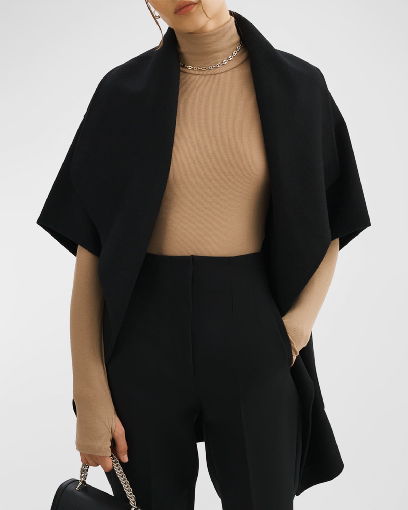 Open front wool blend coat store