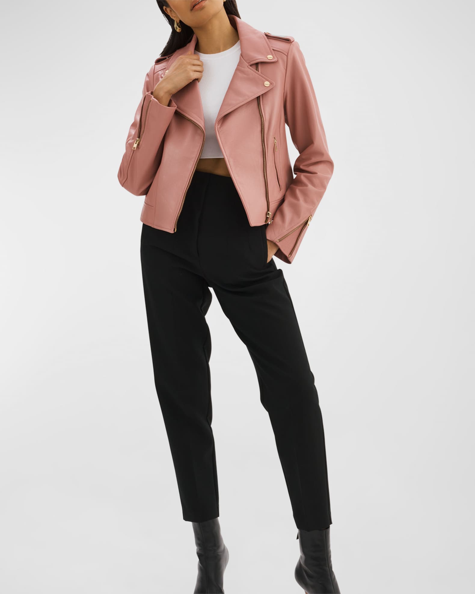 Lamarque pink leather jacket online