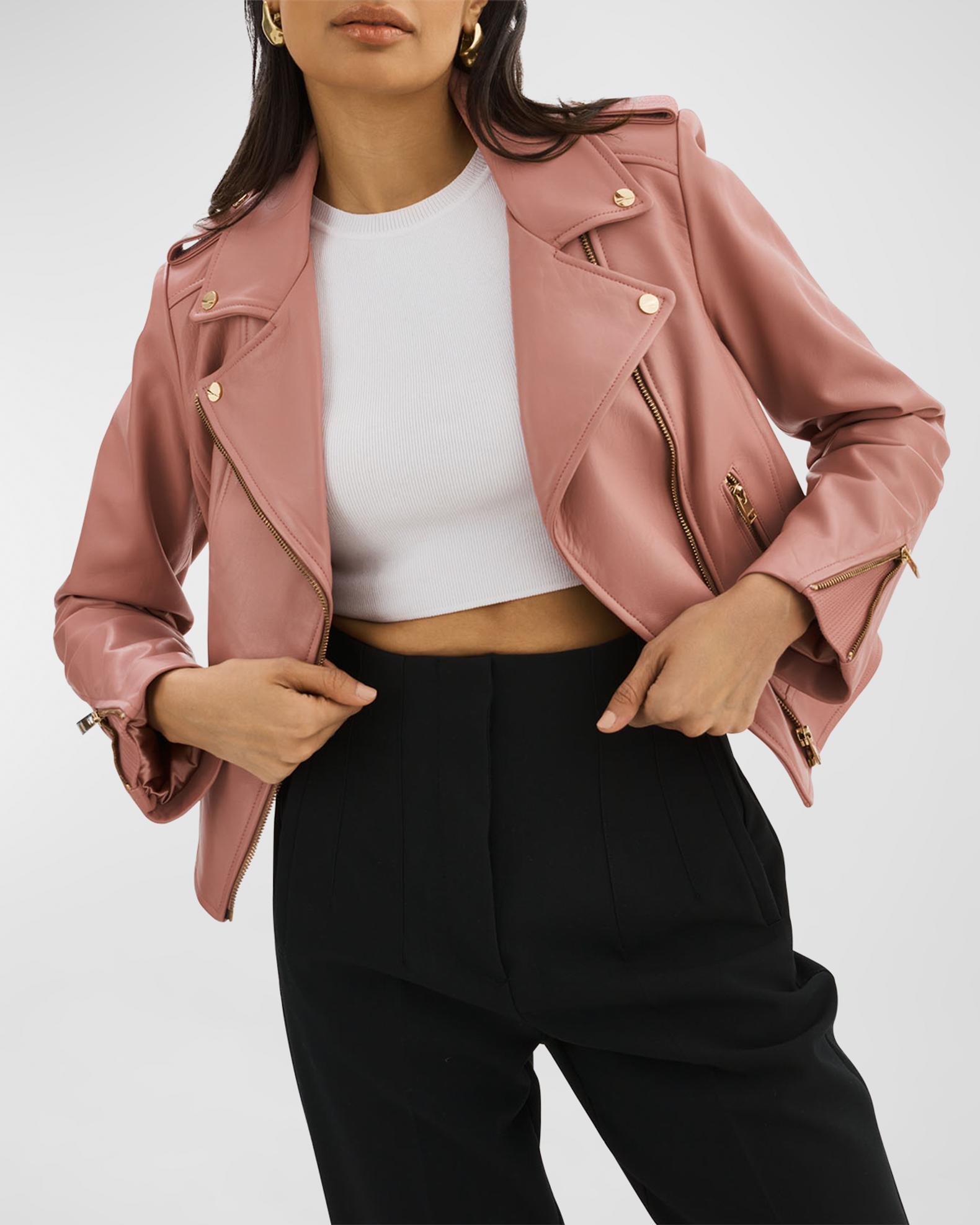 LAMARQUE - DARI Leather Biker Shorts