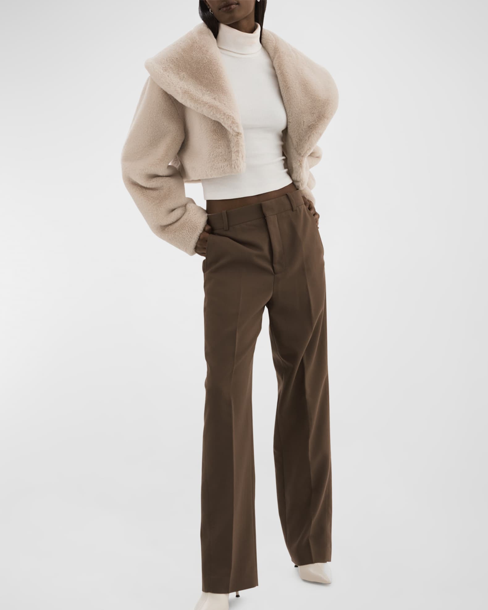 Danika Cropped Faux Fur Jacket 1
