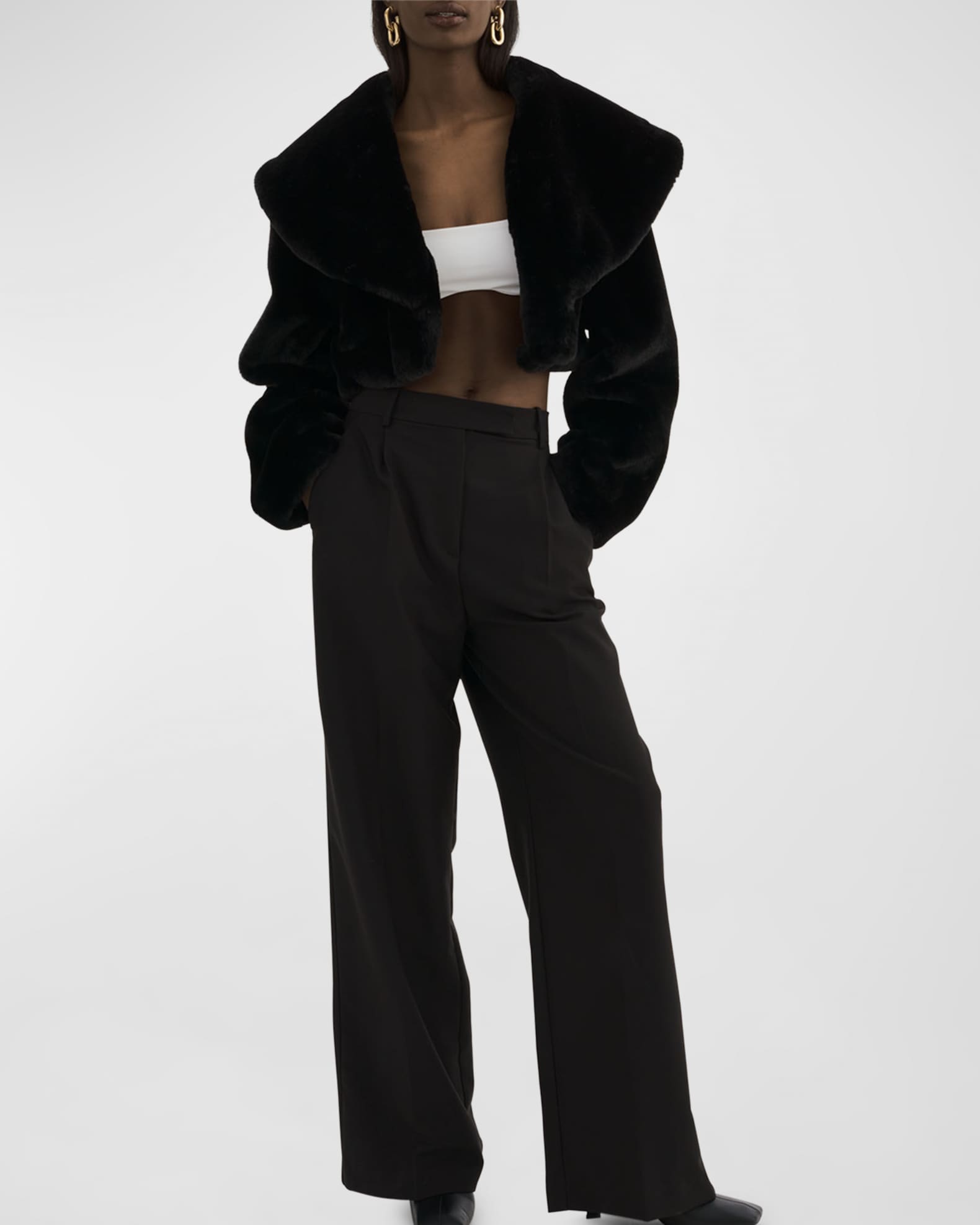 LaMarque Danika Cropped Faux Fur Jacket Neiman Marcus