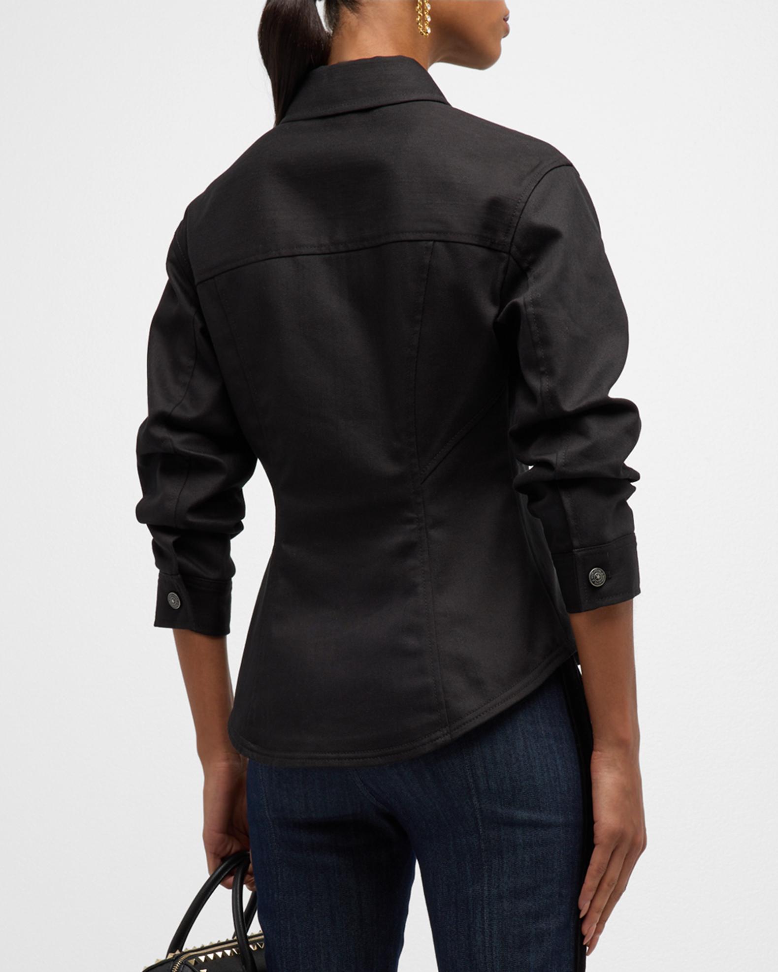 Dahlia Scrunched Seraphine Jean Jacket Charbon - Cinq à Sept