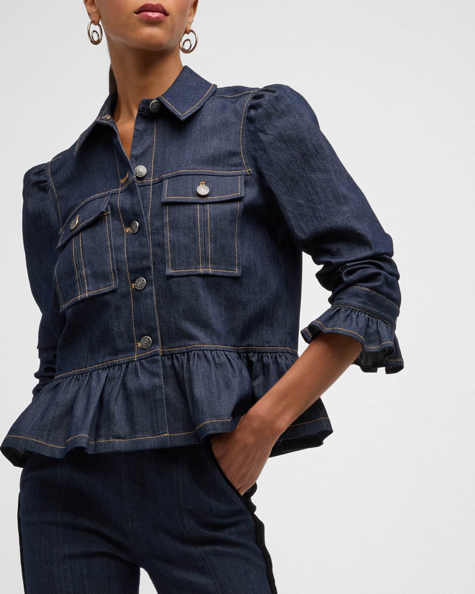 L'Appartement 【STAMMBAUM】DENIM JACKET DG2 From the Vault Virtual Stretch Embroidered Denim Jacket