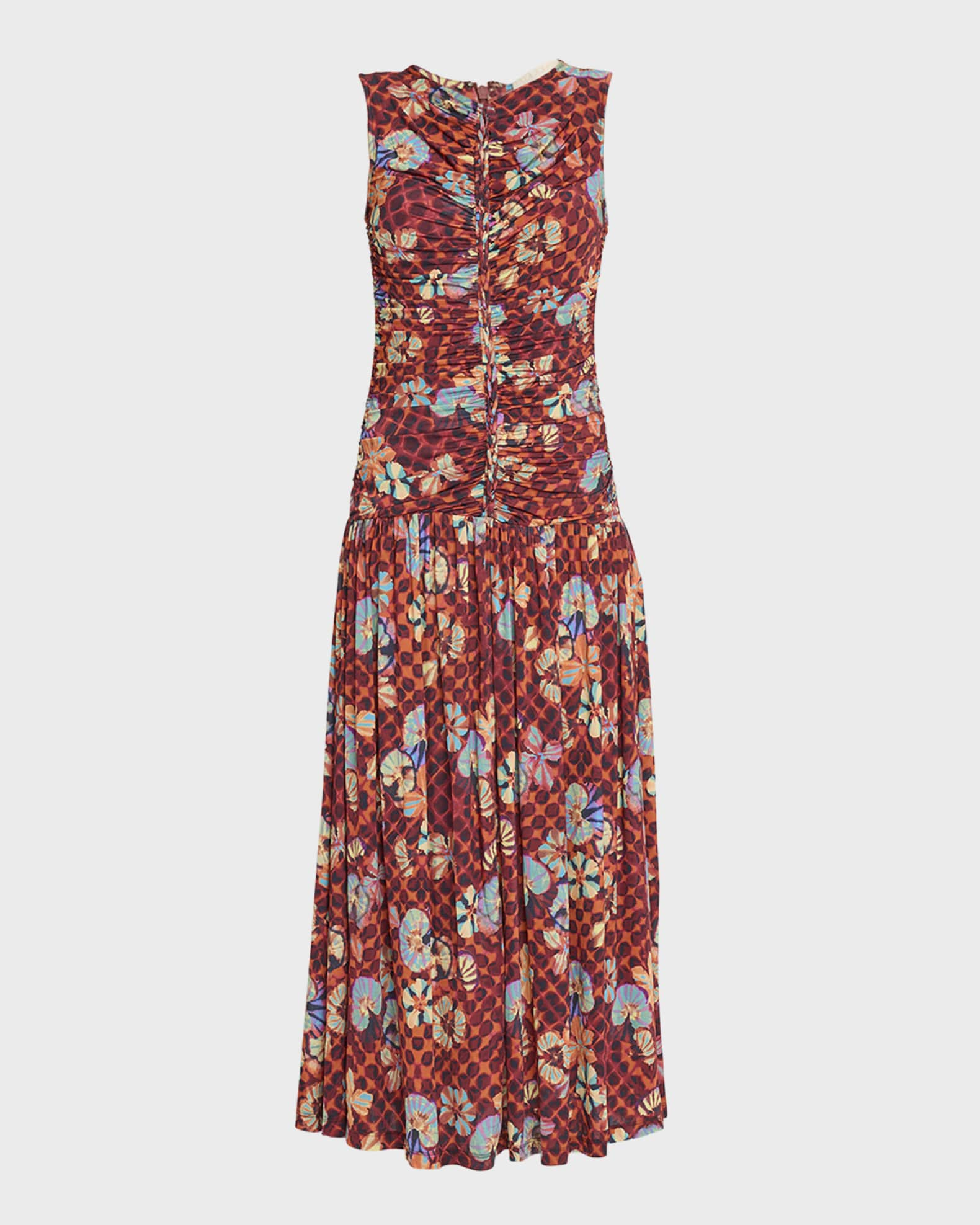 Ulla Johnson Flora Sleeveless Drop-Waist Floral Midi Dress