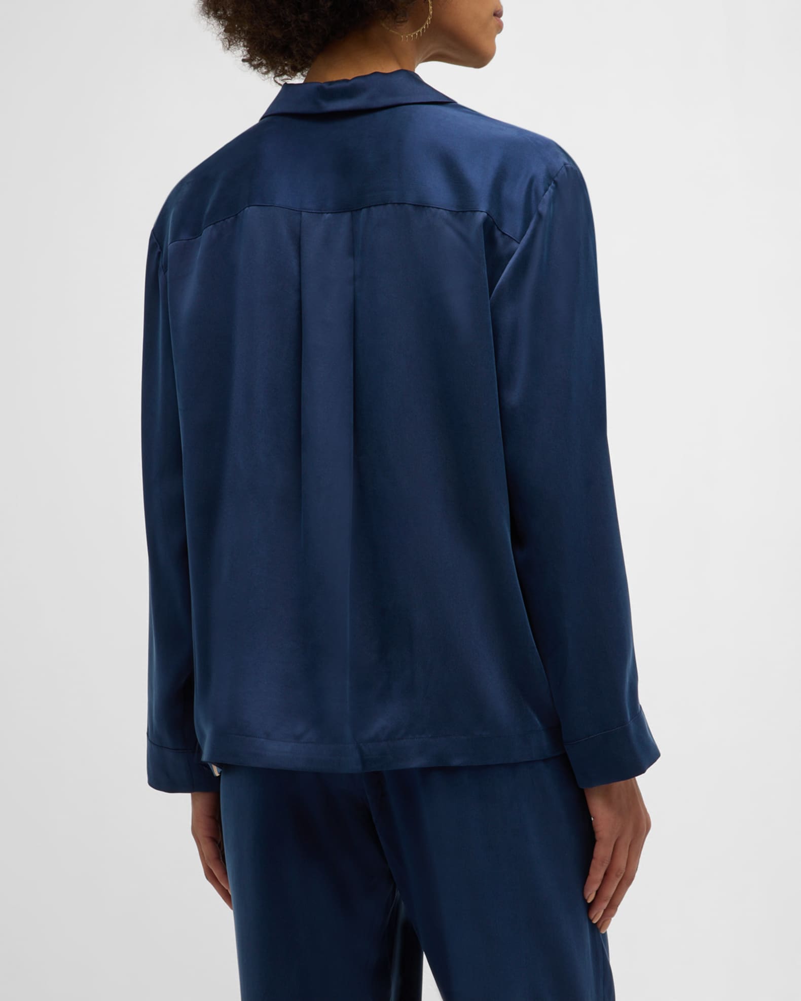 Lunya Women's Washable Silk High Rise Pant Set - Deep Blue, All Apparel