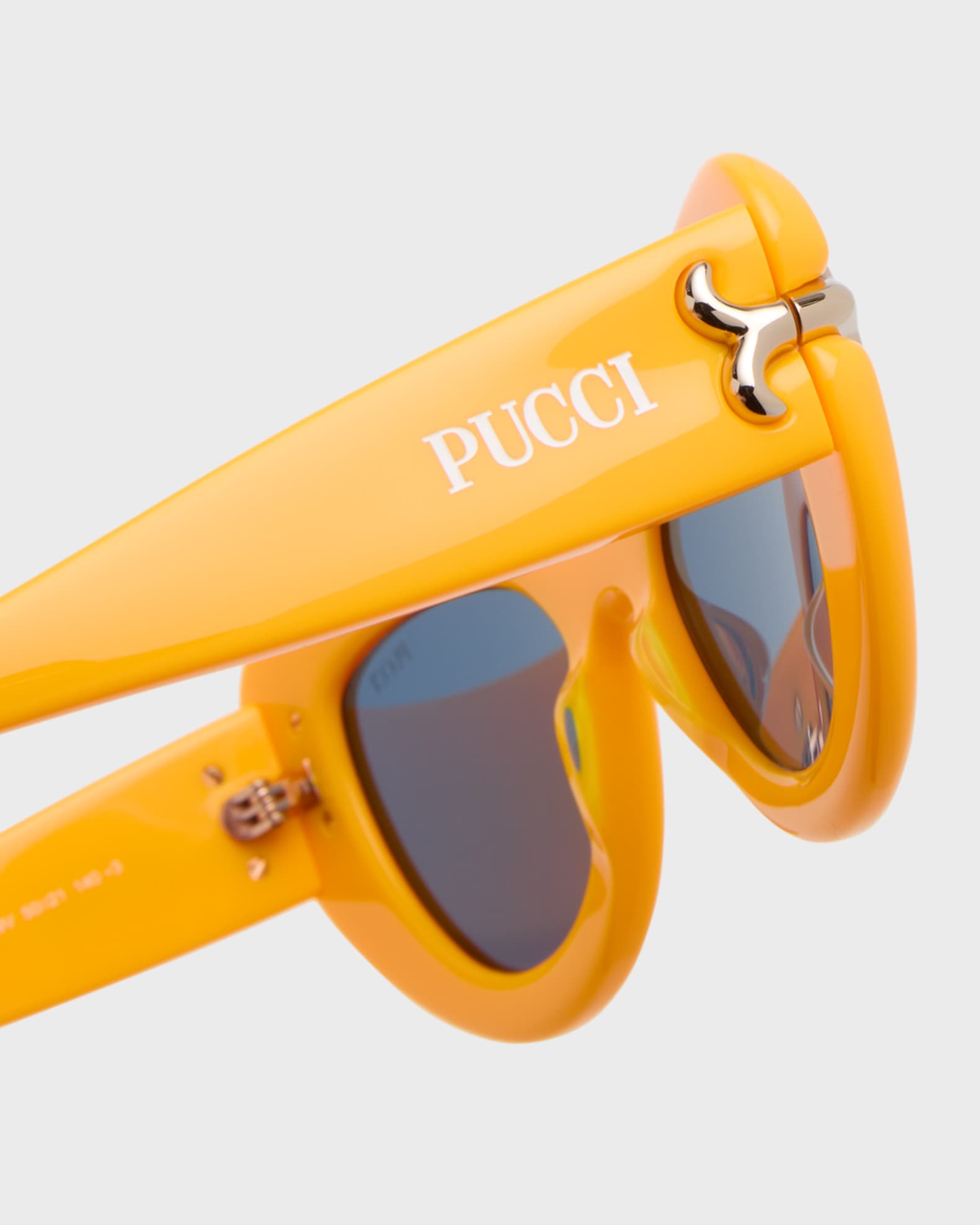 Emilio Pucci Filigree Acetate & Metal Cat-eye Sunglasses In Yellow