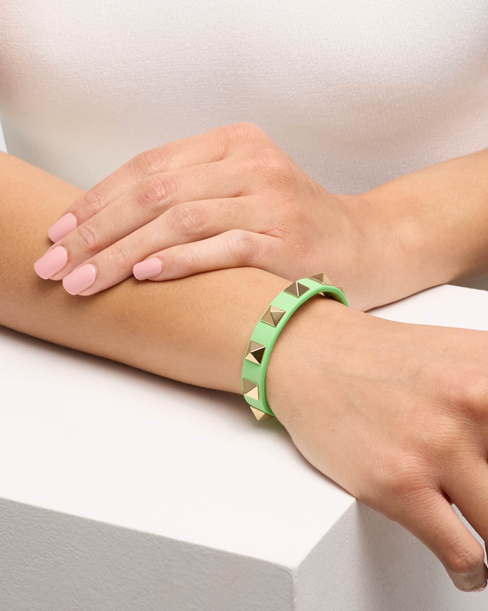 Valentino Garavani Rockstud Leather Bracelet Neiman Marcus