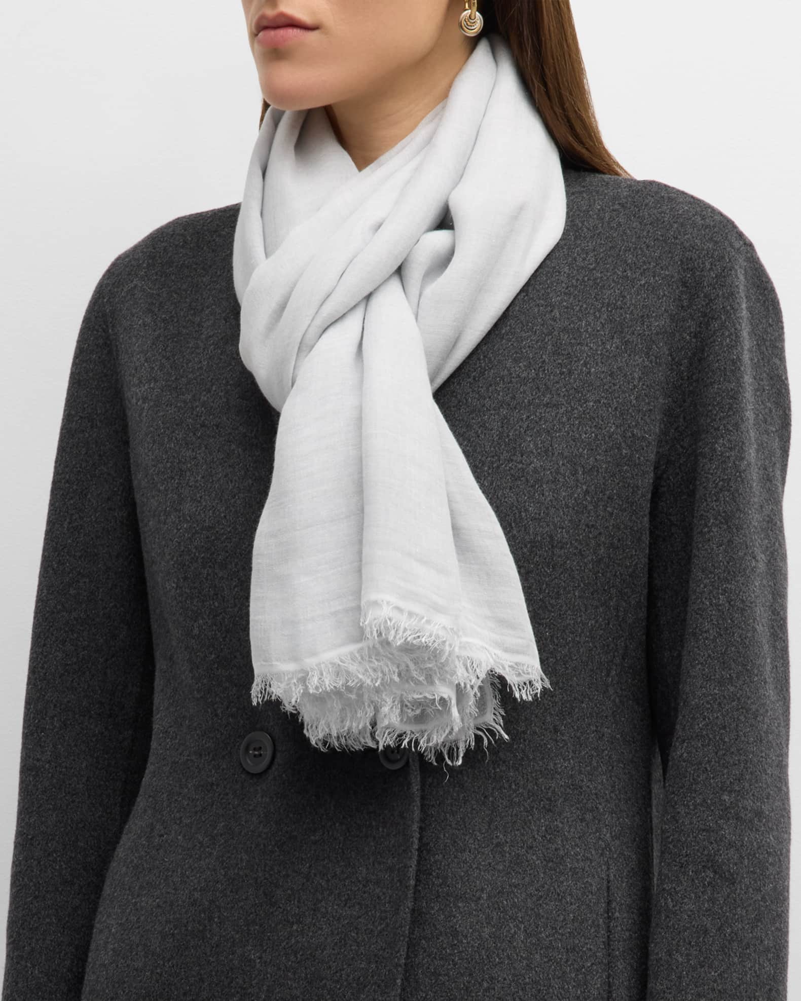 Faliero Sarti White Wool Scarf