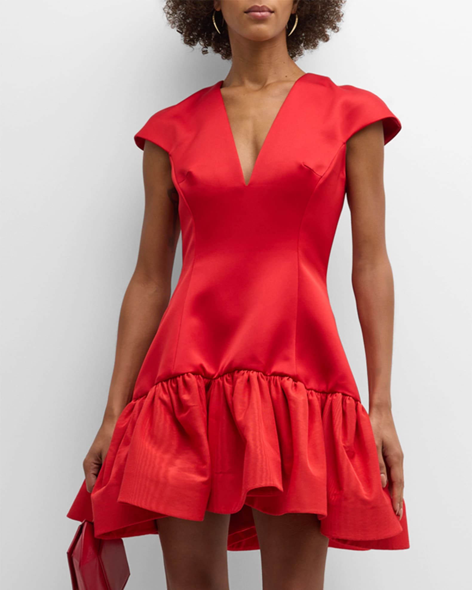Louis Vuitton Ruffled Sleeveless A-Line Mini Dress Viscose Silk