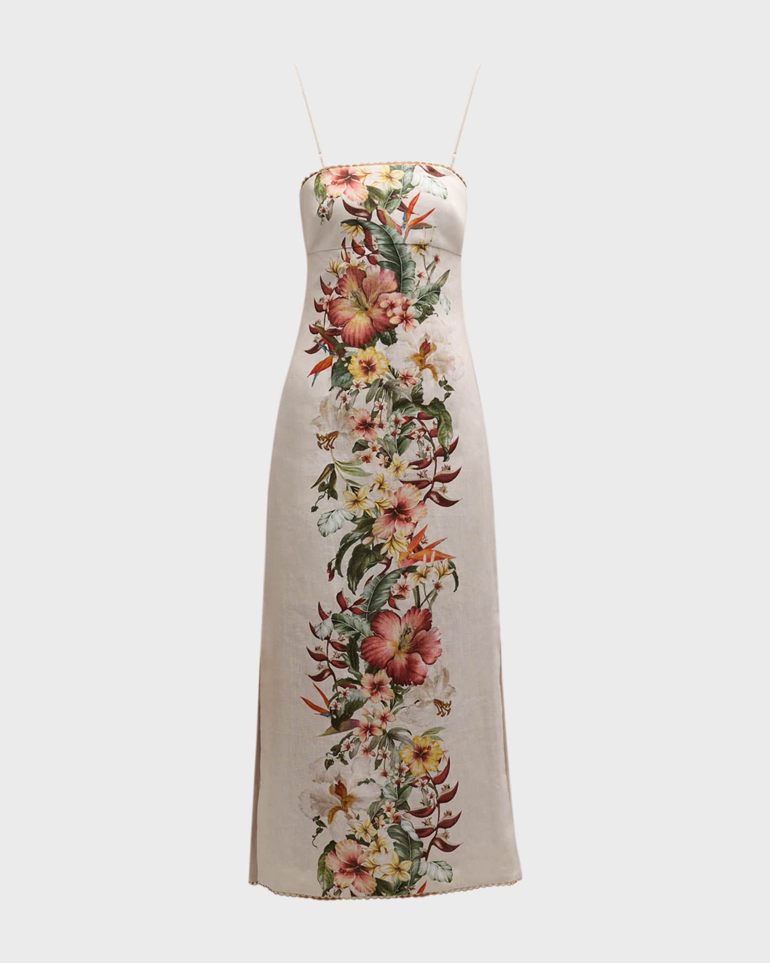 Zimmermann Lexi Floral Strapless Column Dress | Neiman Marcus