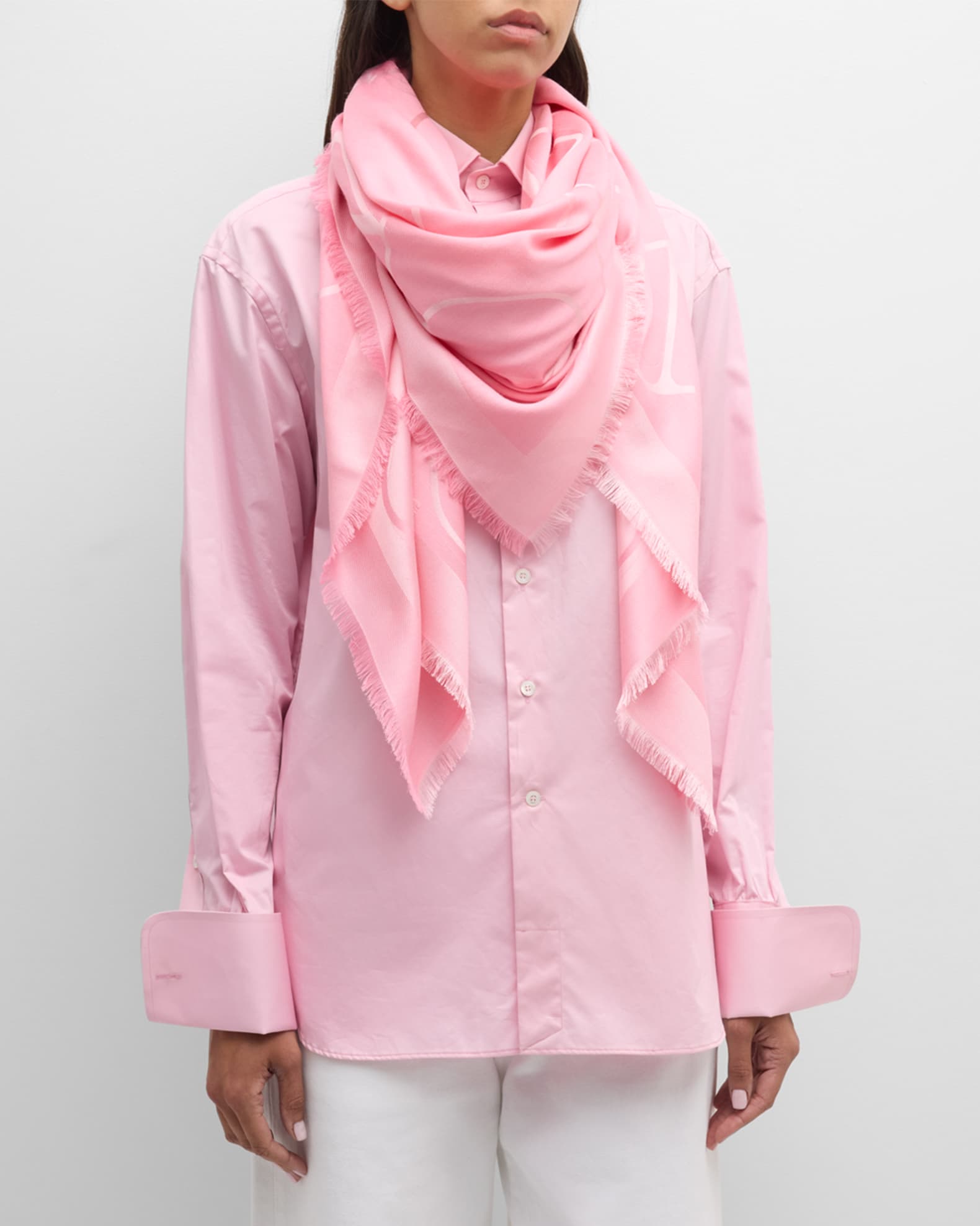VLogo silk-blend scarf