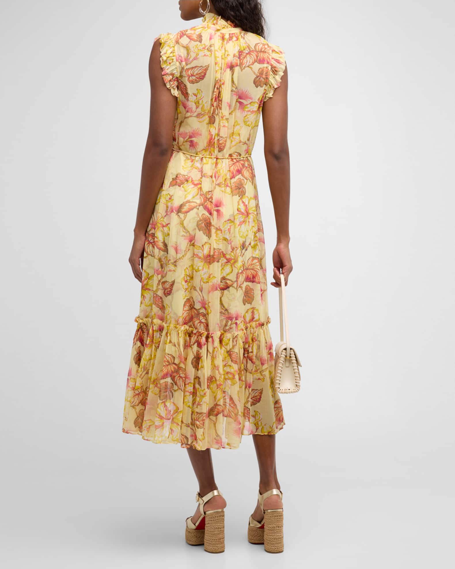 Matchmaker Flutter Mini Dress Yellow Hibiscus
